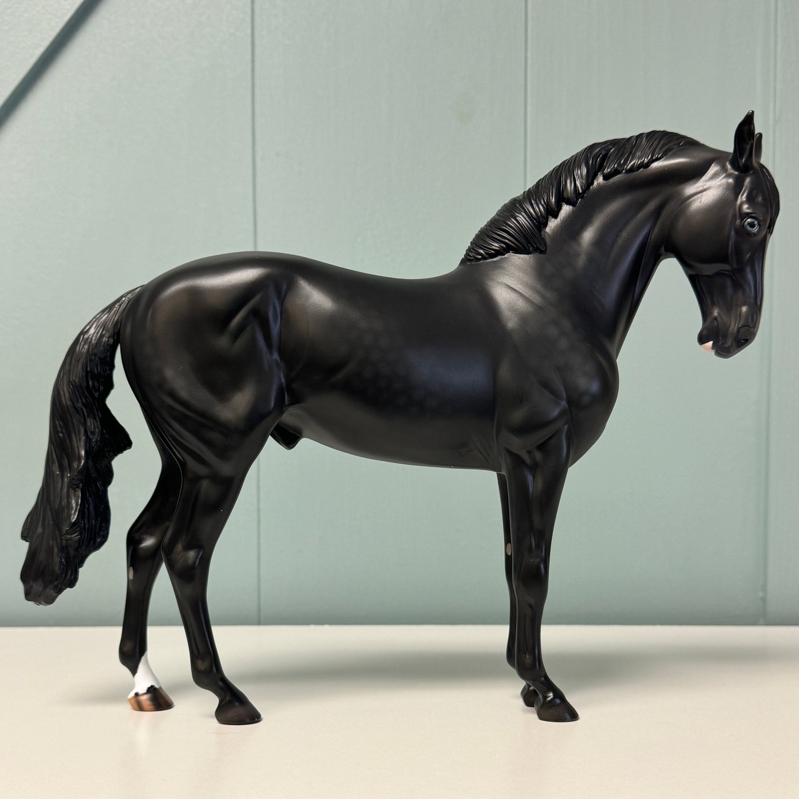 Peaceful Darkness OOAK Dappled Black Andalusian By Ellen Robbins EQ24