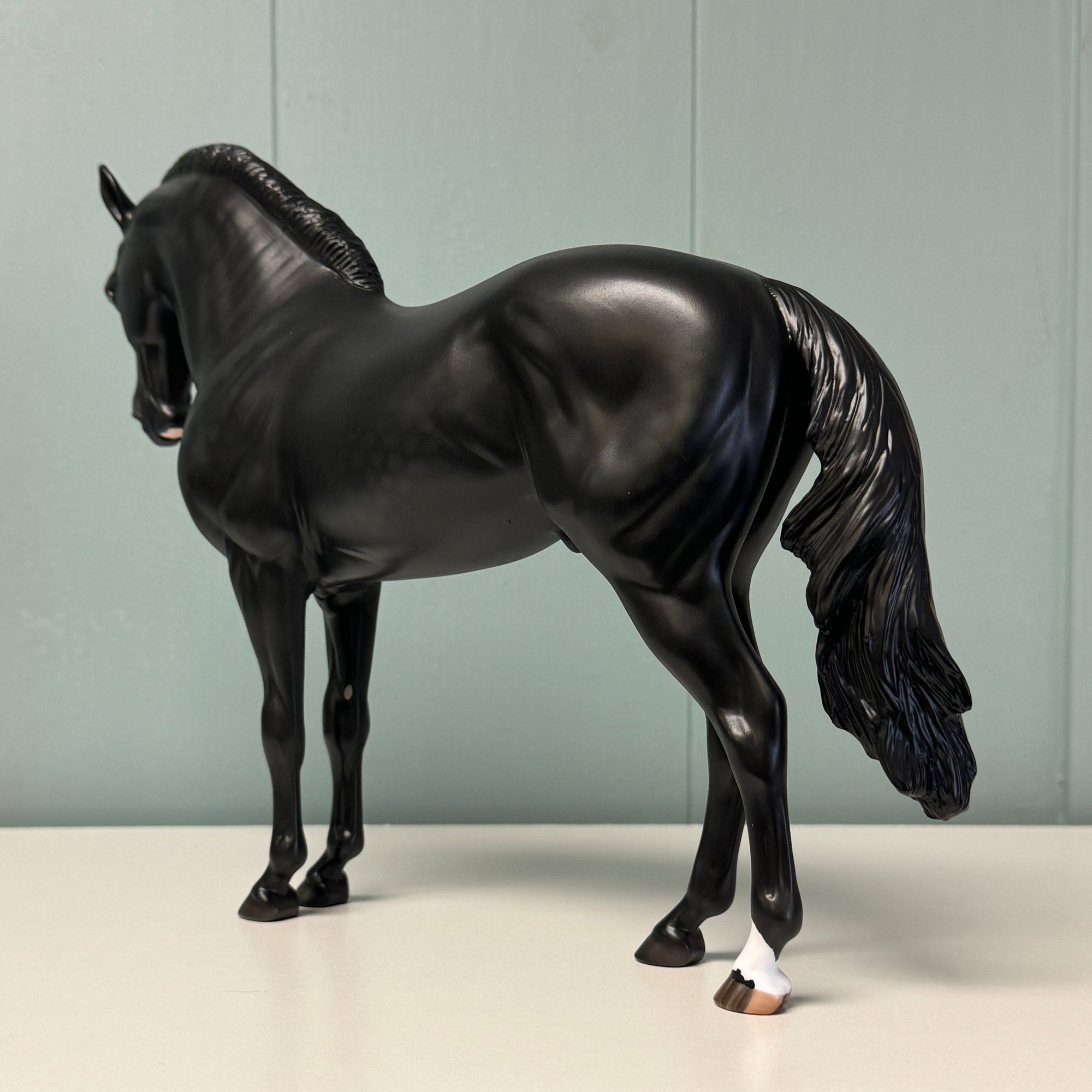 Peaceful Darkness OOAK Dappled Black Andalusian By Ellen Robbins EQ24