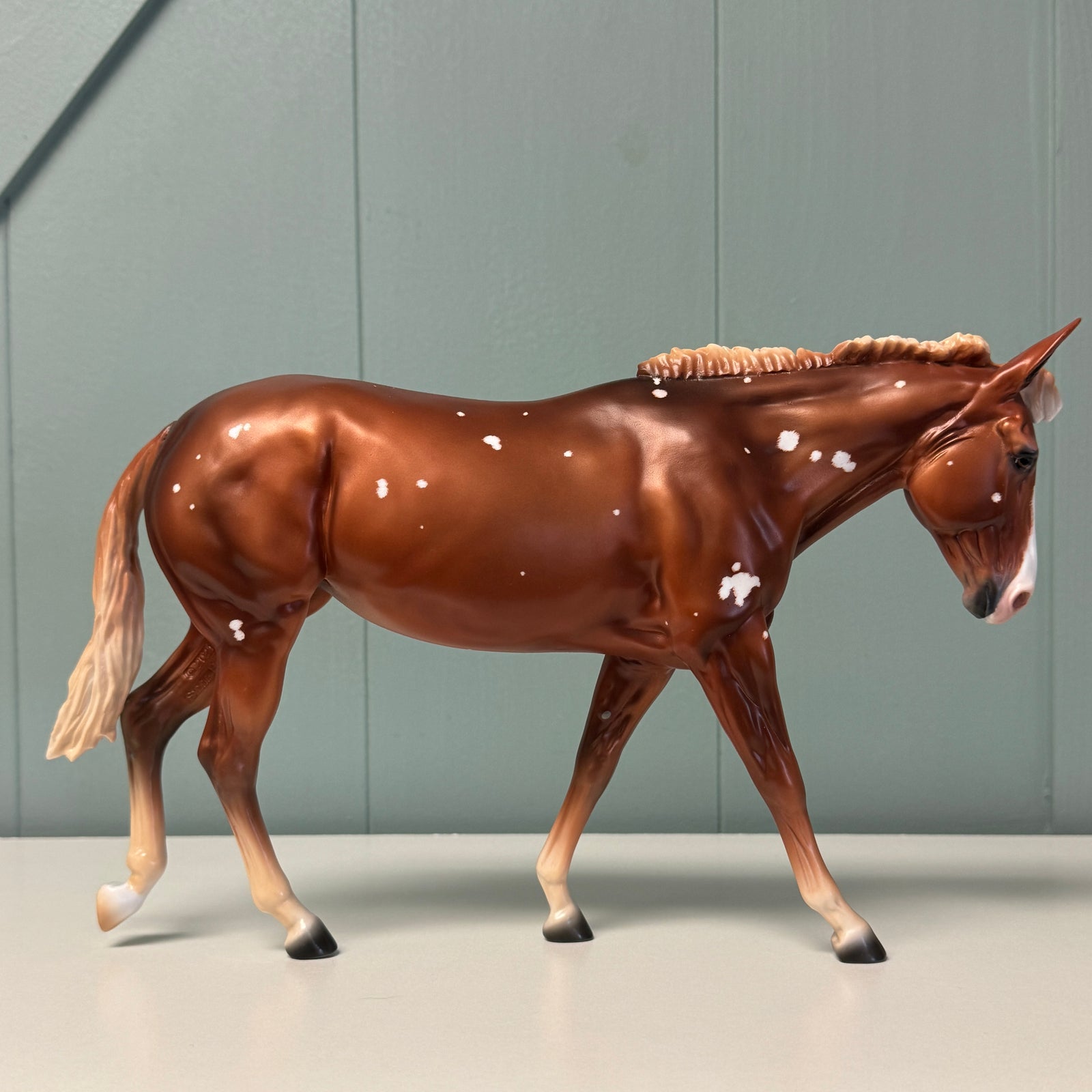 Breezy OOAK Flaxen Chestnut W/ Birdcatcher Spots Mule By Ashley Palmer EQ24