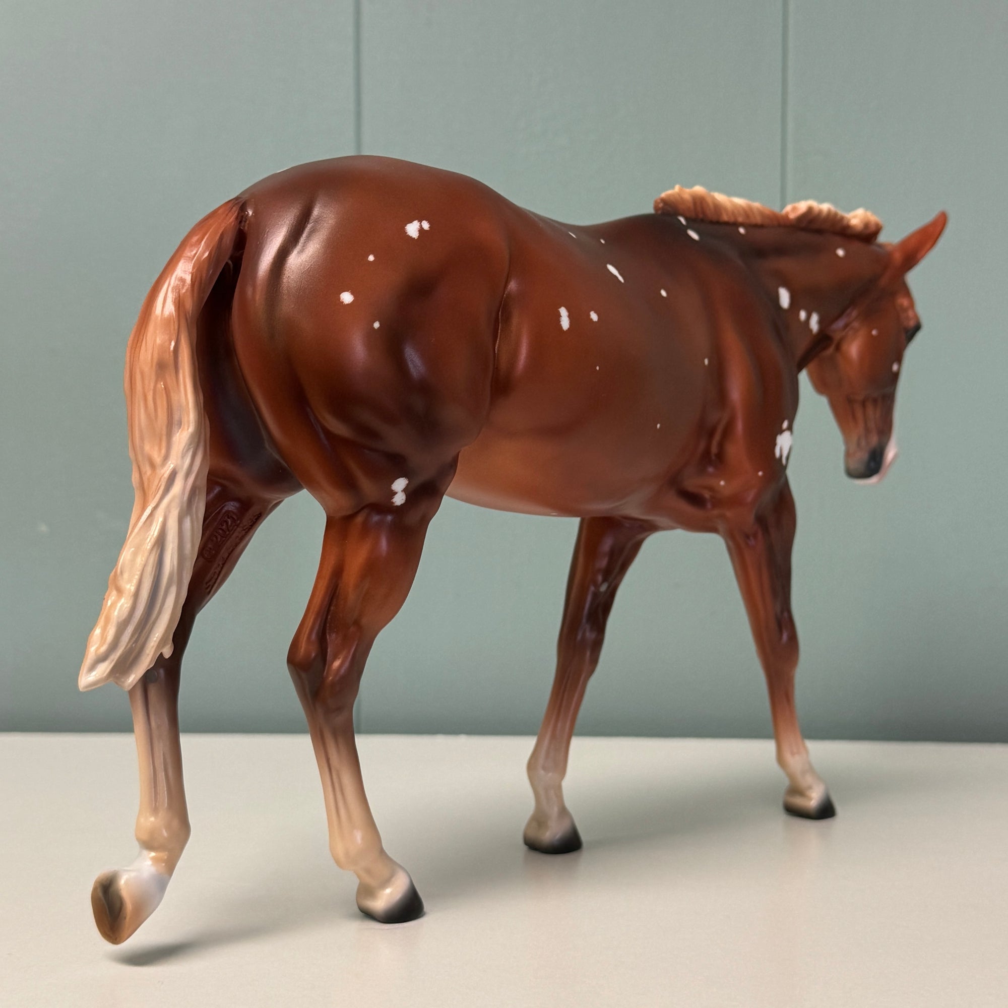 Breezy OOAK Flaxen Chestnut W/ Birdcatcher Spots Mule By Ashley Palmer EQ24