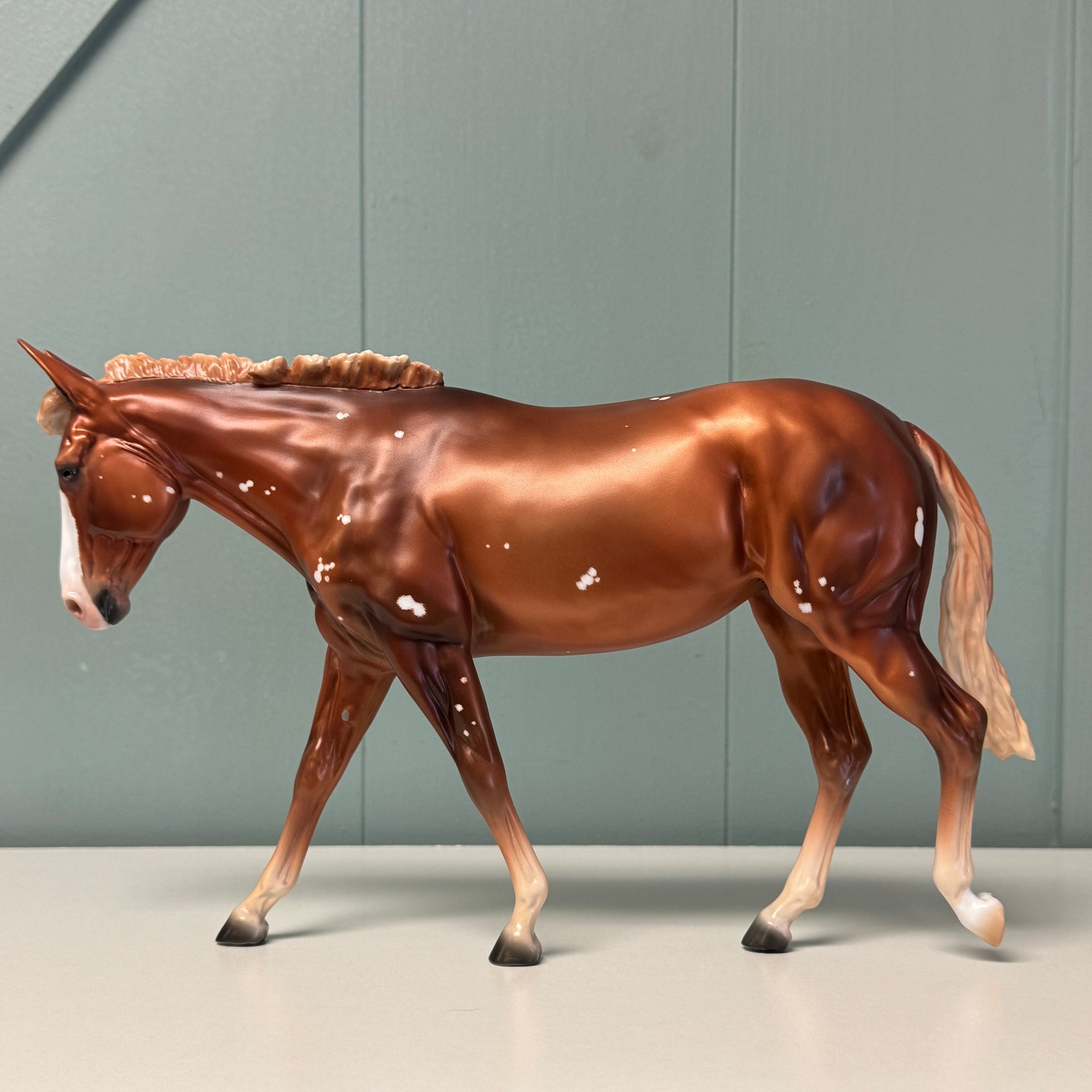 Breezy OOAK Flaxen Chestnut W/ Birdcatcher Spots Mule By Ashley Palmer EQ24