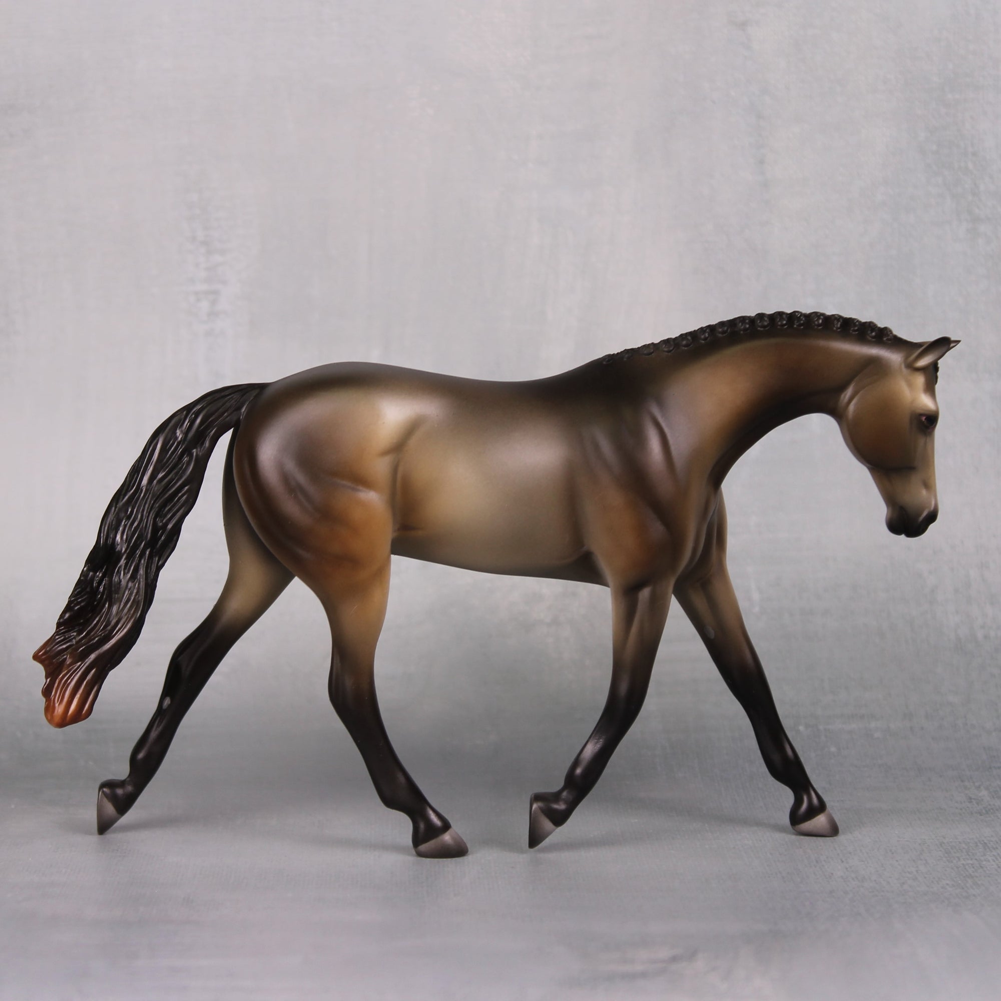 Tarnished Gold OOAK Dappled Sooty Buckskin Going Grey Pebble Warmblood By Ashley Palmer LHS24