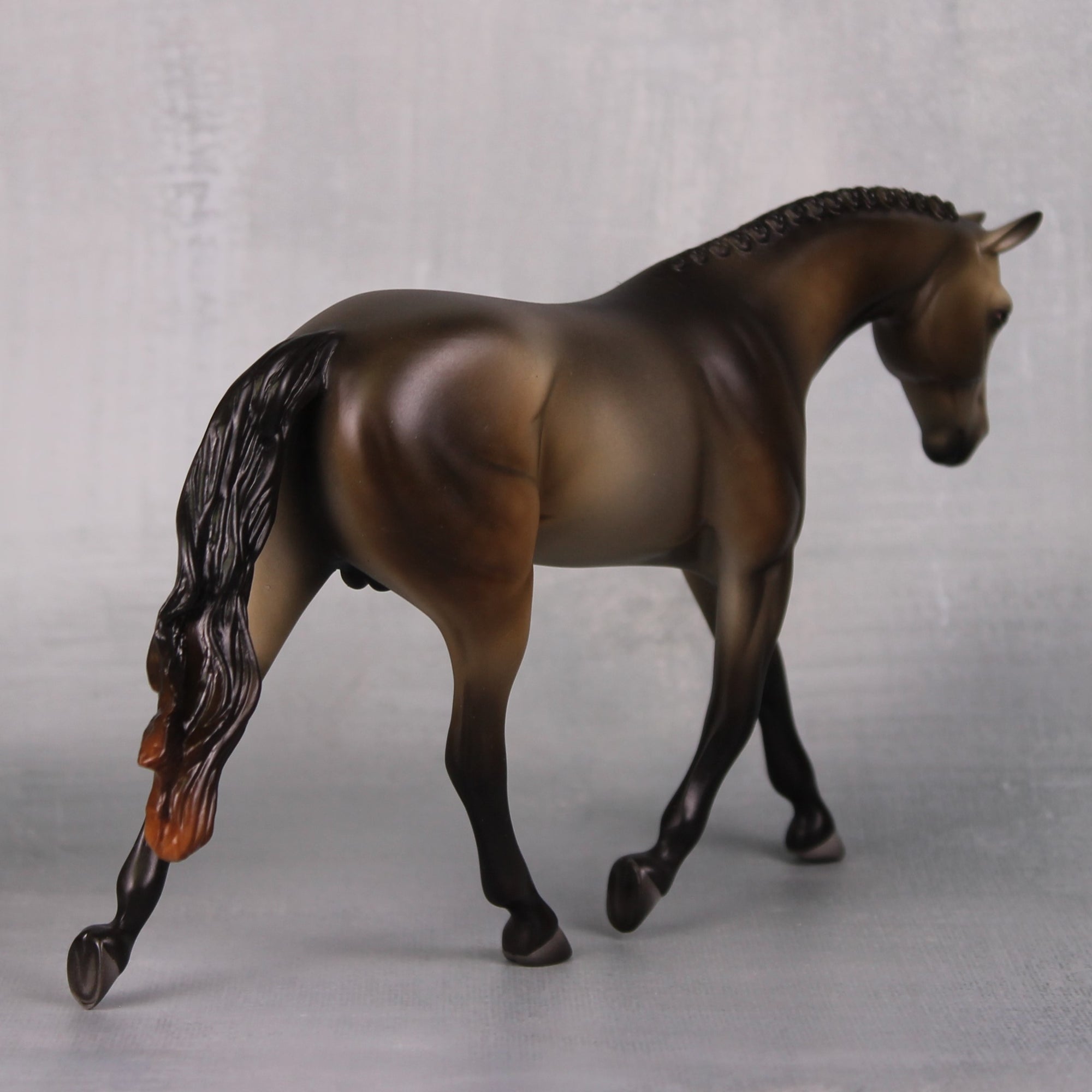 Tarnished Gold OOAK Dappled Sooty Buckskin Going Grey Pebble Warmblood By Ashley Palmer LHS24
