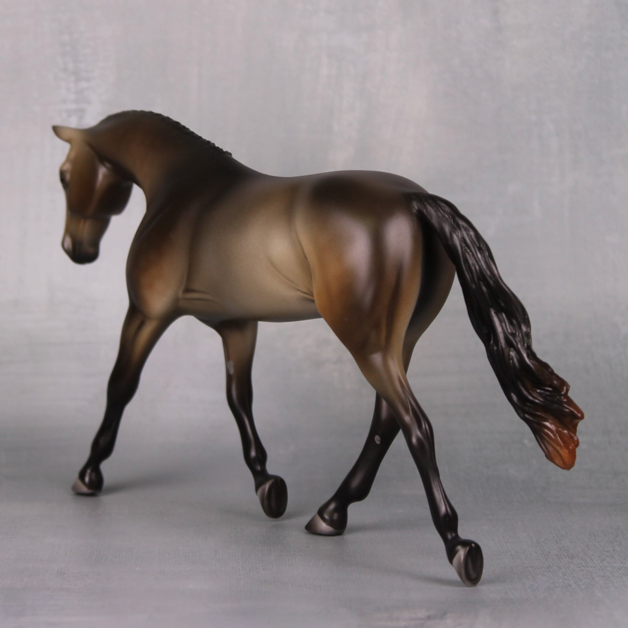 Tarnished Gold OOAK Dappled Sooty Buckskin Going Grey Pebble Warmblood By Ashley Palmer LHS24