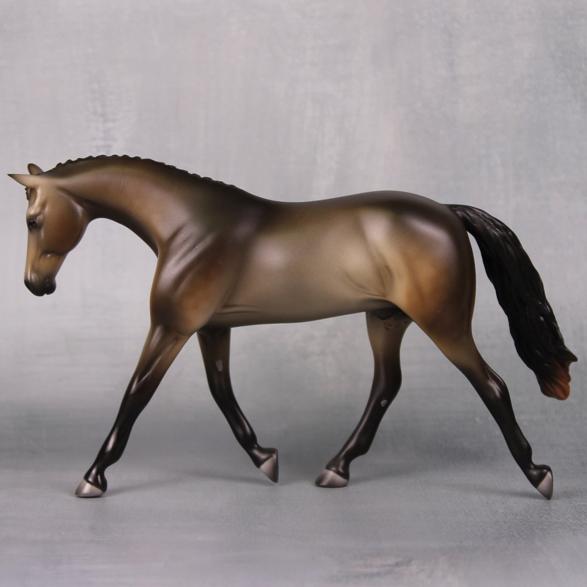 Tarnished Gold OOAK Dappled Sooty Buckskin Going Grey Pebble Warmblood By Ashley Palmer LHS24