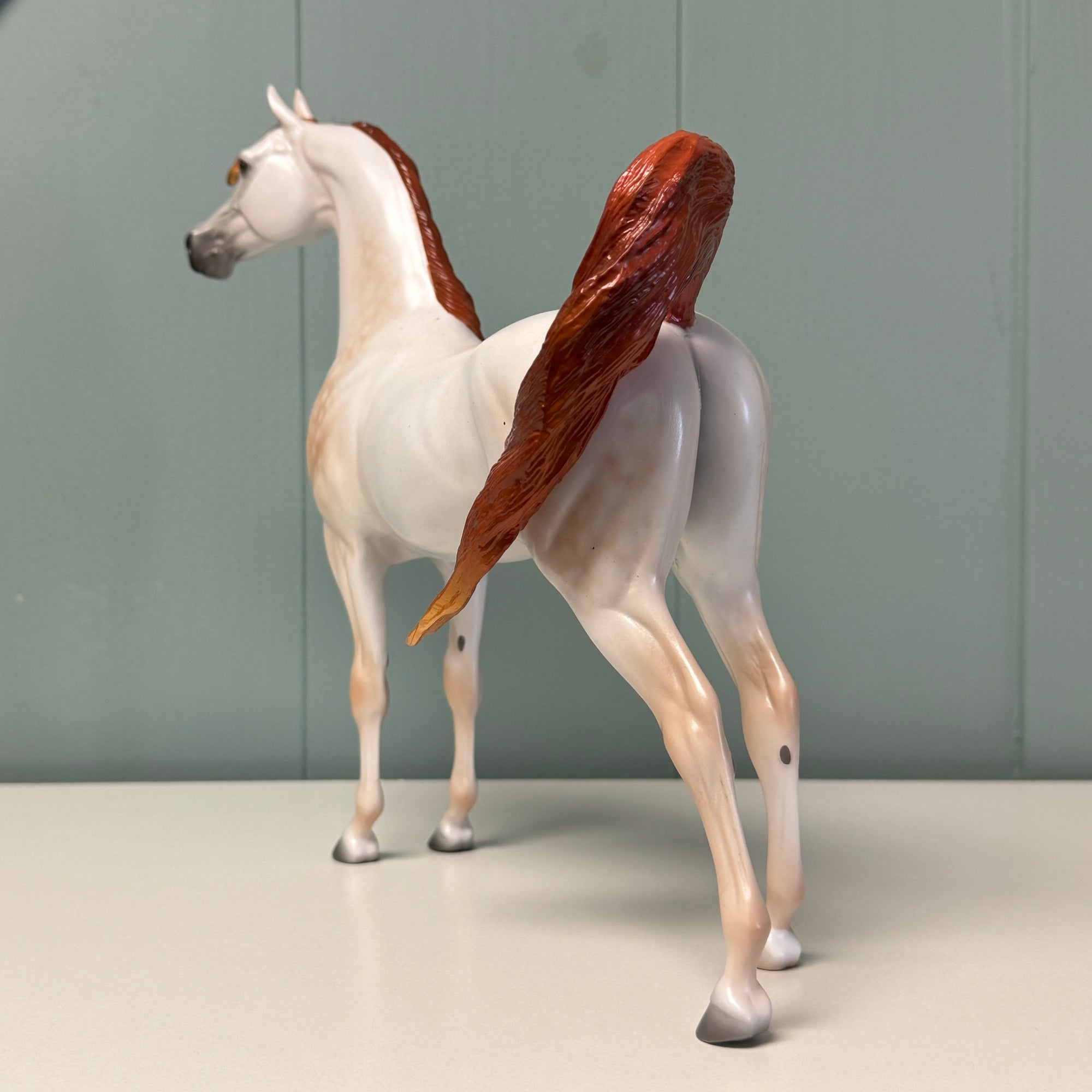 Luxor OOAK Fleabitten Dappled Chestnut Grey W/ Dyed Tail Arabian By Ellen Robbins EQ24