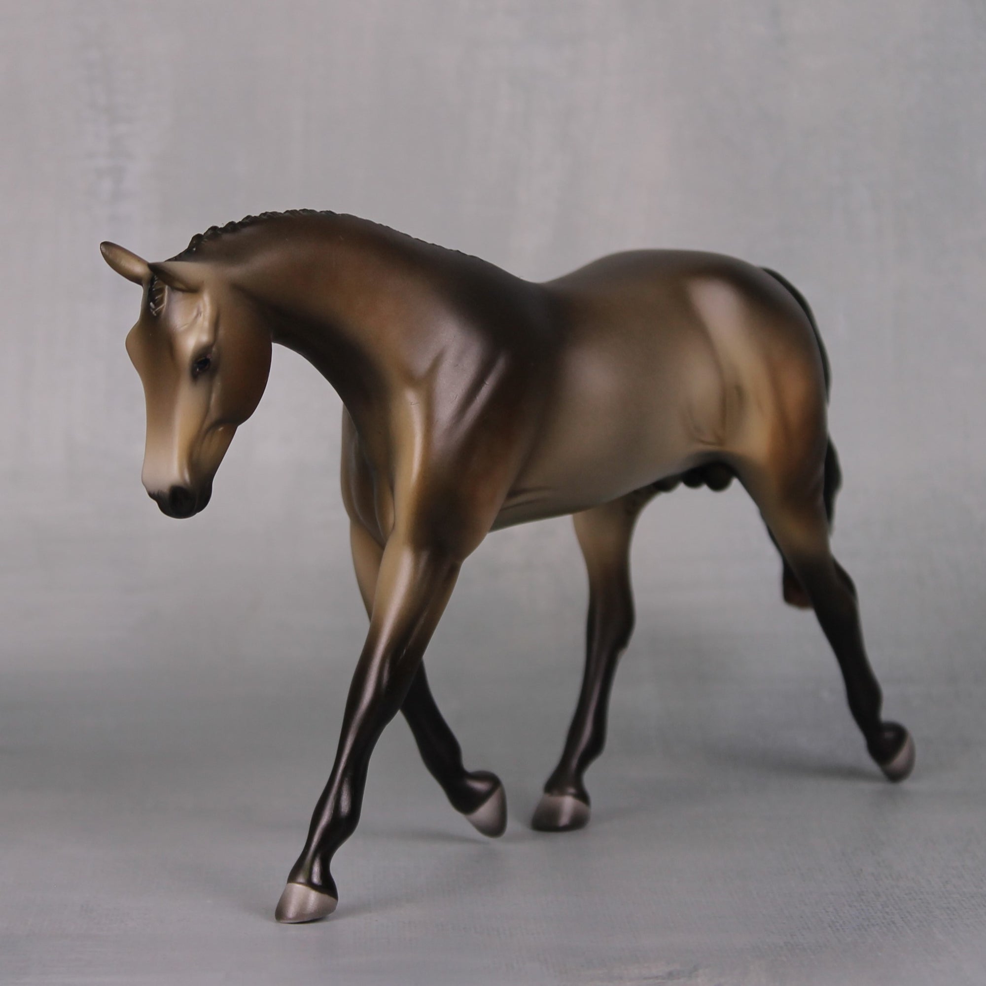 Tarnished Gold OOAK Dappled Sooty Buckskin Going Grey Pebble Warmblood By Ashley Palmer LHS24