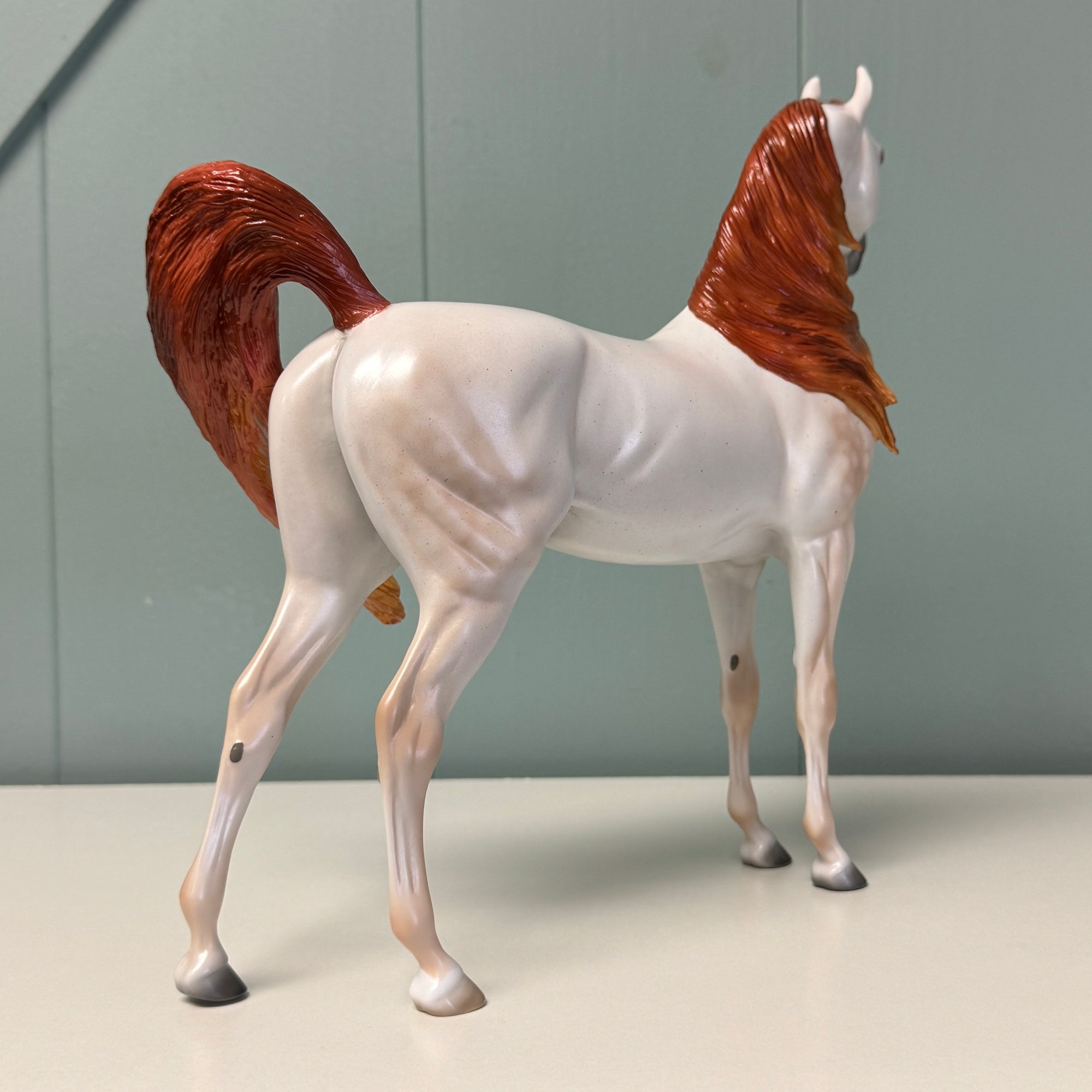 Luxor OOAK Fleabitten Dappled Chestnut Grey W/ Dyed Tail Arabian By Ellen Robbins EQ24