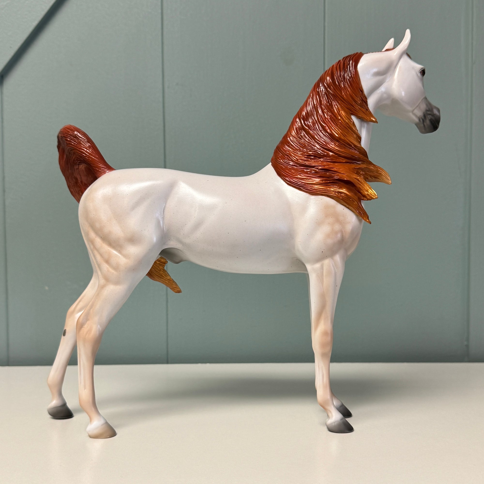 Luxor OOAK Fleabitten Dappled Chestnut Grey W/ Dyed Tail Arabian By Ellen Robbins EQ24