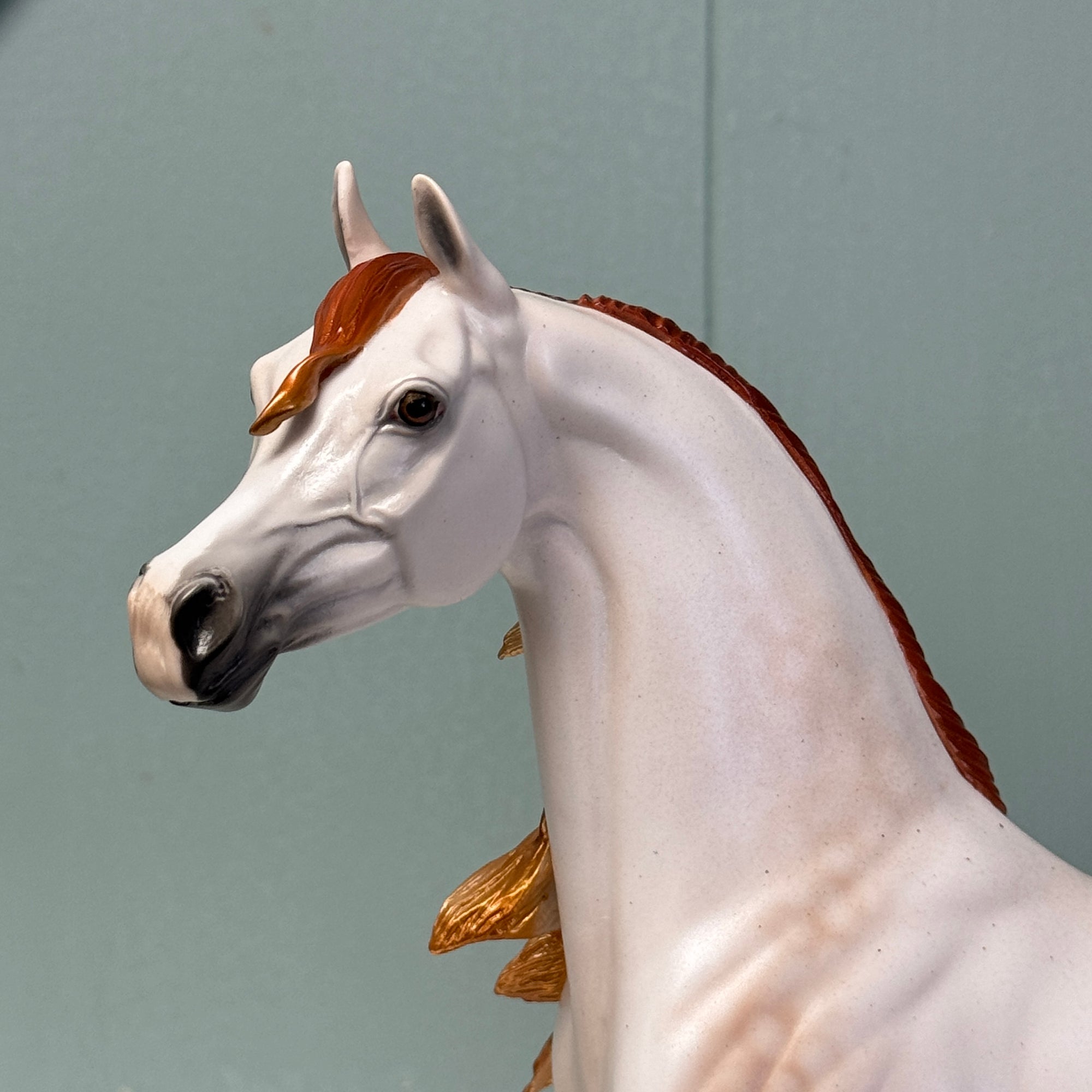 Luxor OOAK Fleabitten Dappled Chestnut Grey W/ Dyed Tail Arabian By Ellen Robbins EQ24