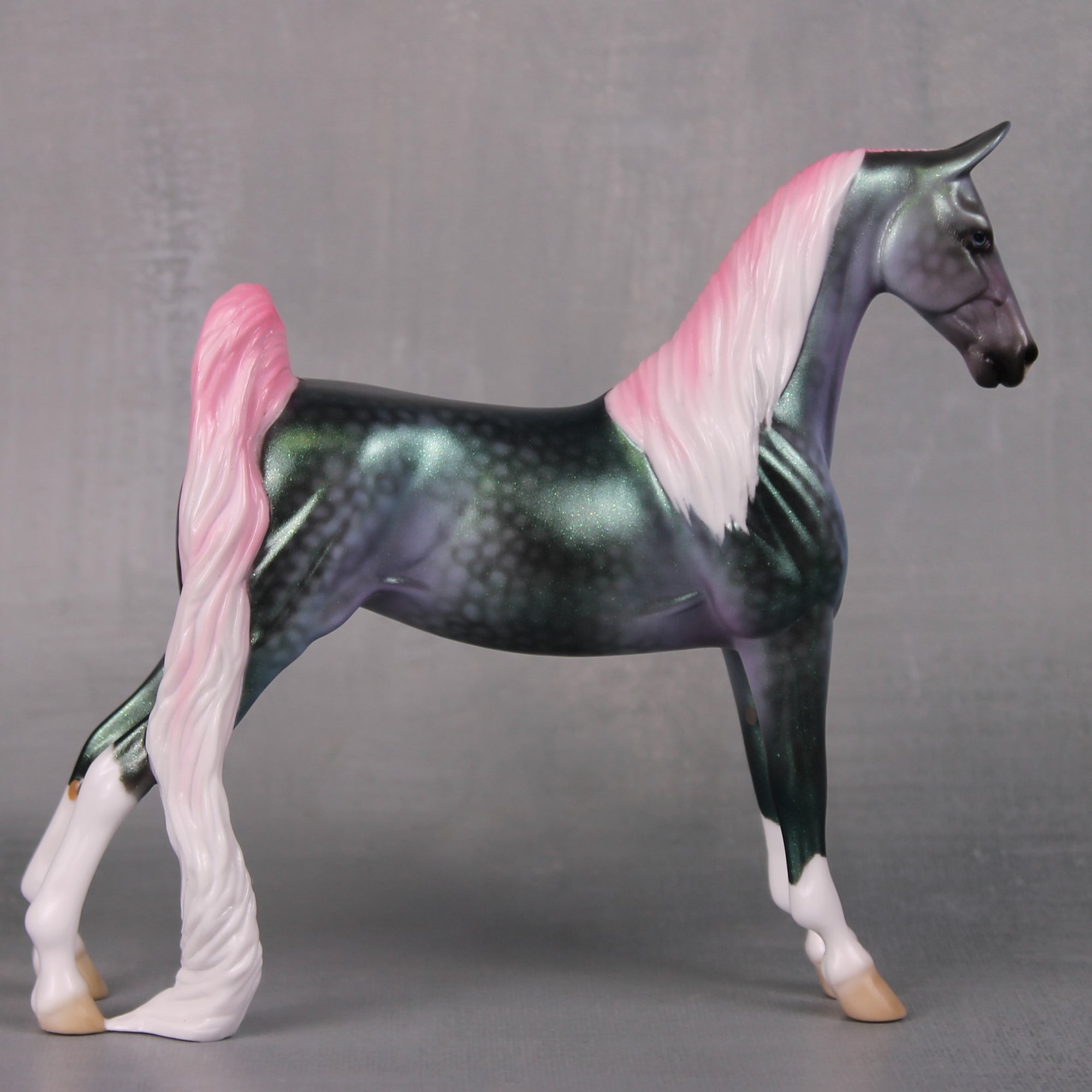 Waikiki OOAK Pink and Peacock Colors Decorator Pebble Saddlebred By Ellen Robbins LHS24