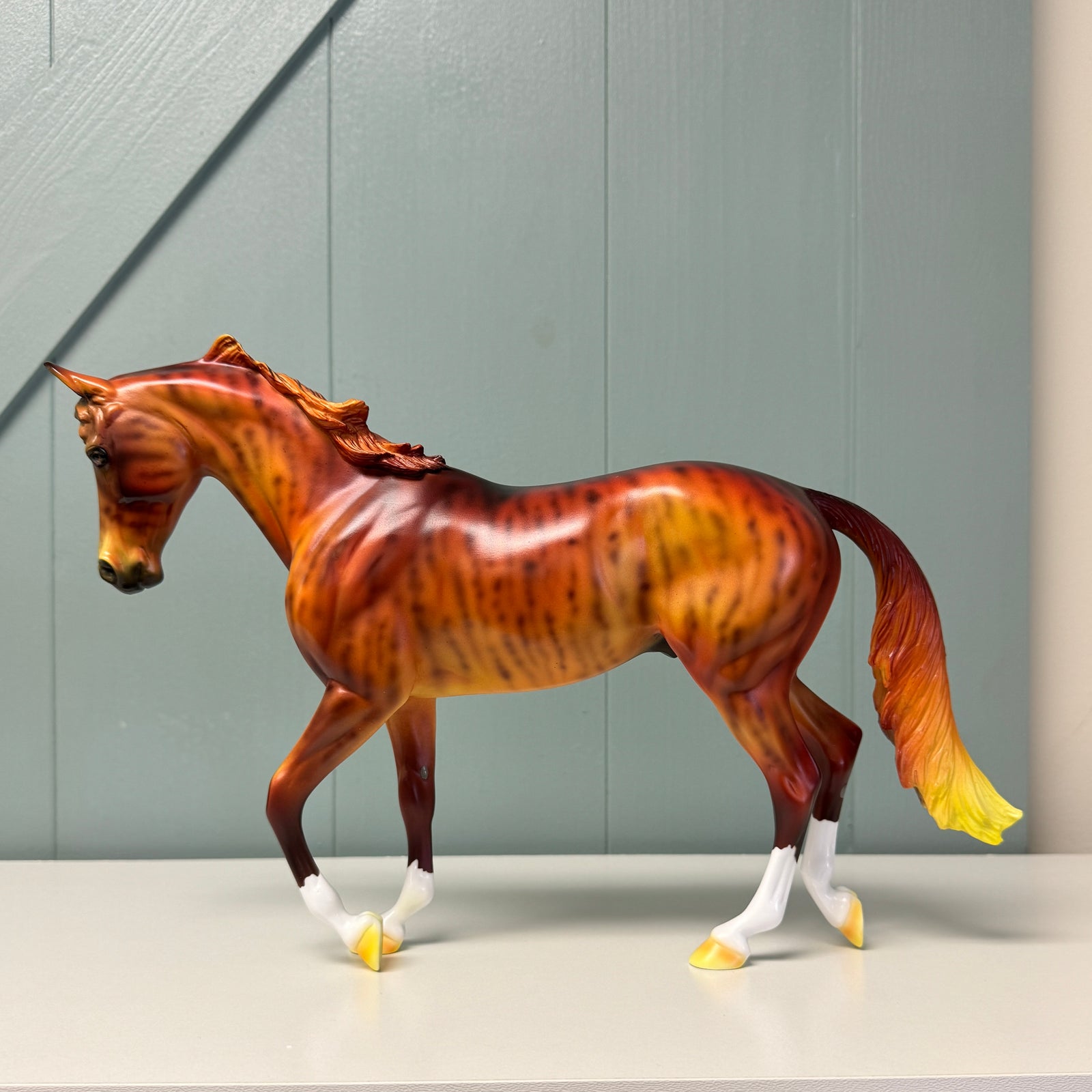 Orange Crush OOAK Deco Orange Brindle By Dawn Quick EQ24