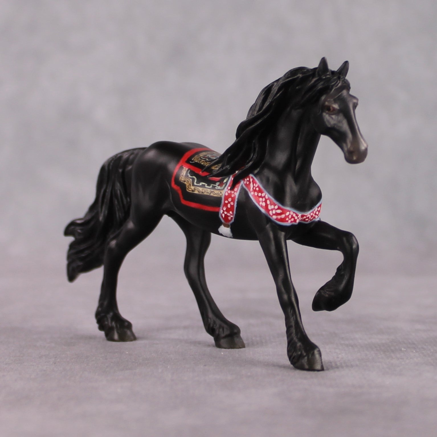 "Khar" OOAK Black Yak Inspired Deco/Realistic Friesian Chip By Jess Hamill Menagerie Series: Central Asia MS25