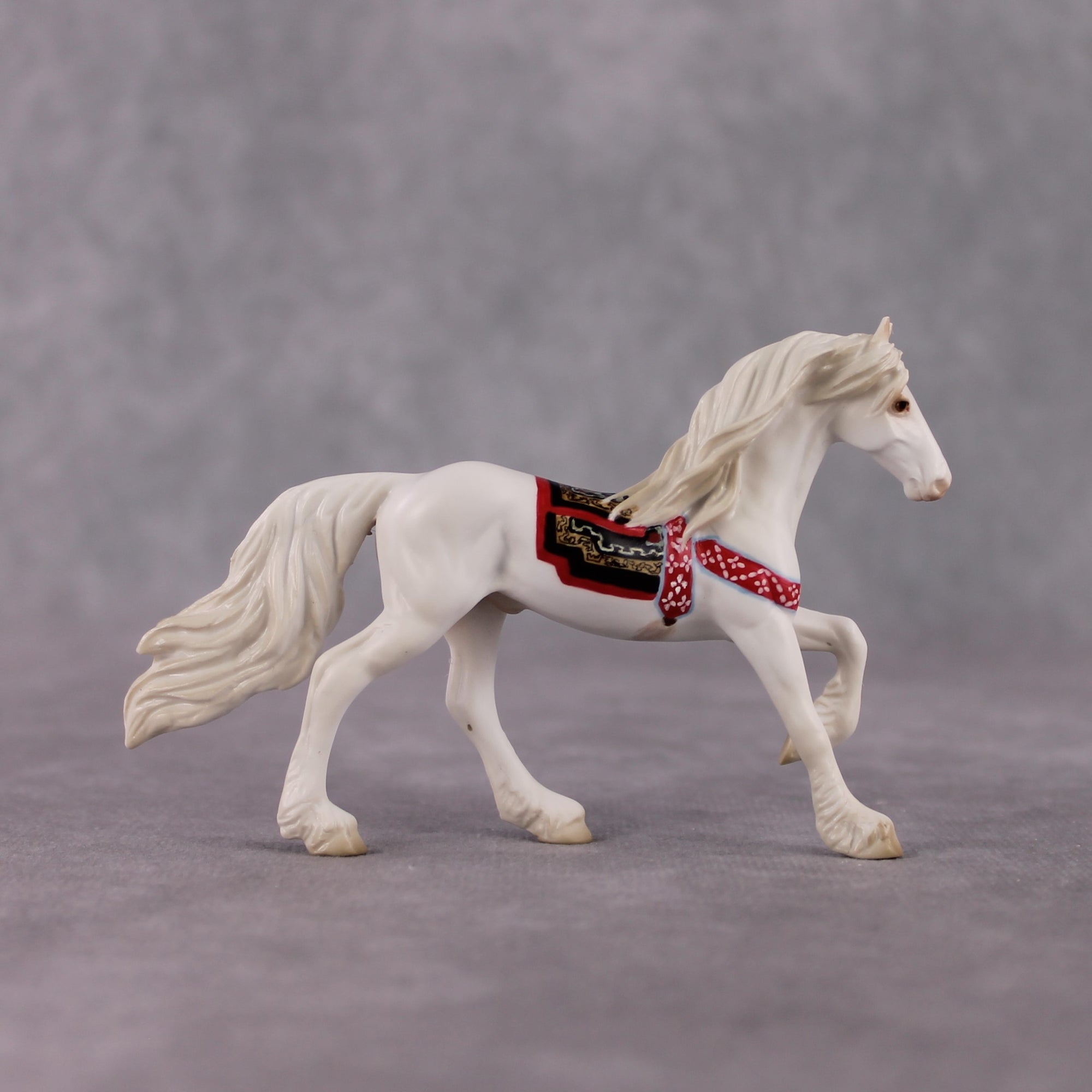 "Tsagaan" OOAK White Yak Inspired Deco/Realistic Friesian Chip By Jess Hamill Menagerie Series: Central Asia MS25