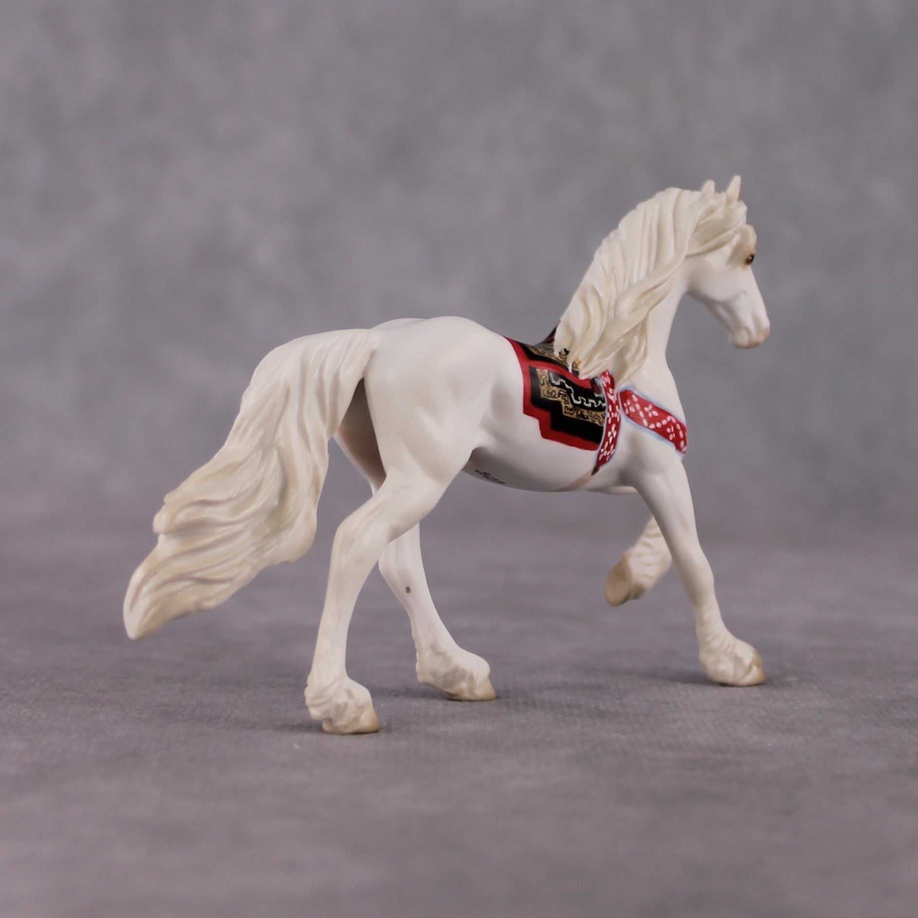 "Tsagaan" OOAK White Yak Inspired Deco/Realistic Friesian Chip By Jess Hamill Menagerie Series: Central Asia MS25