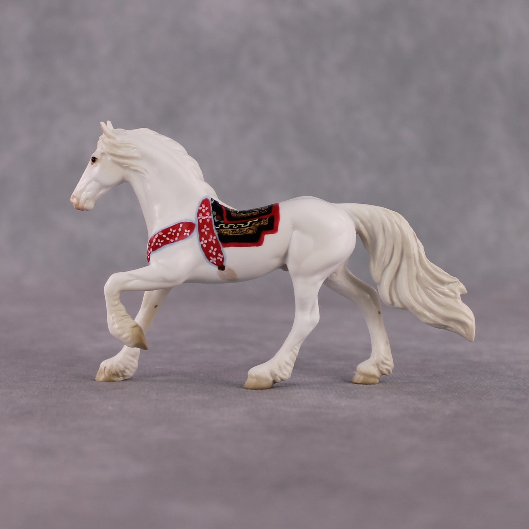 "Tsagaan" OOAK White Yak Inspired Deco/Realistic Friesian Chip By Jess Hamill Menagerie Series: Central Asia MS25