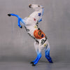 Charlie OOAK Blue &amp; White Pumpkin Decorator Rearing Pebble By Dawn Quick LHS24