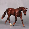 First Snowfall OOAK Chestnut with Etched Birdcatcher Spots Warmblood Pebble By Ashley Palmer LHS24