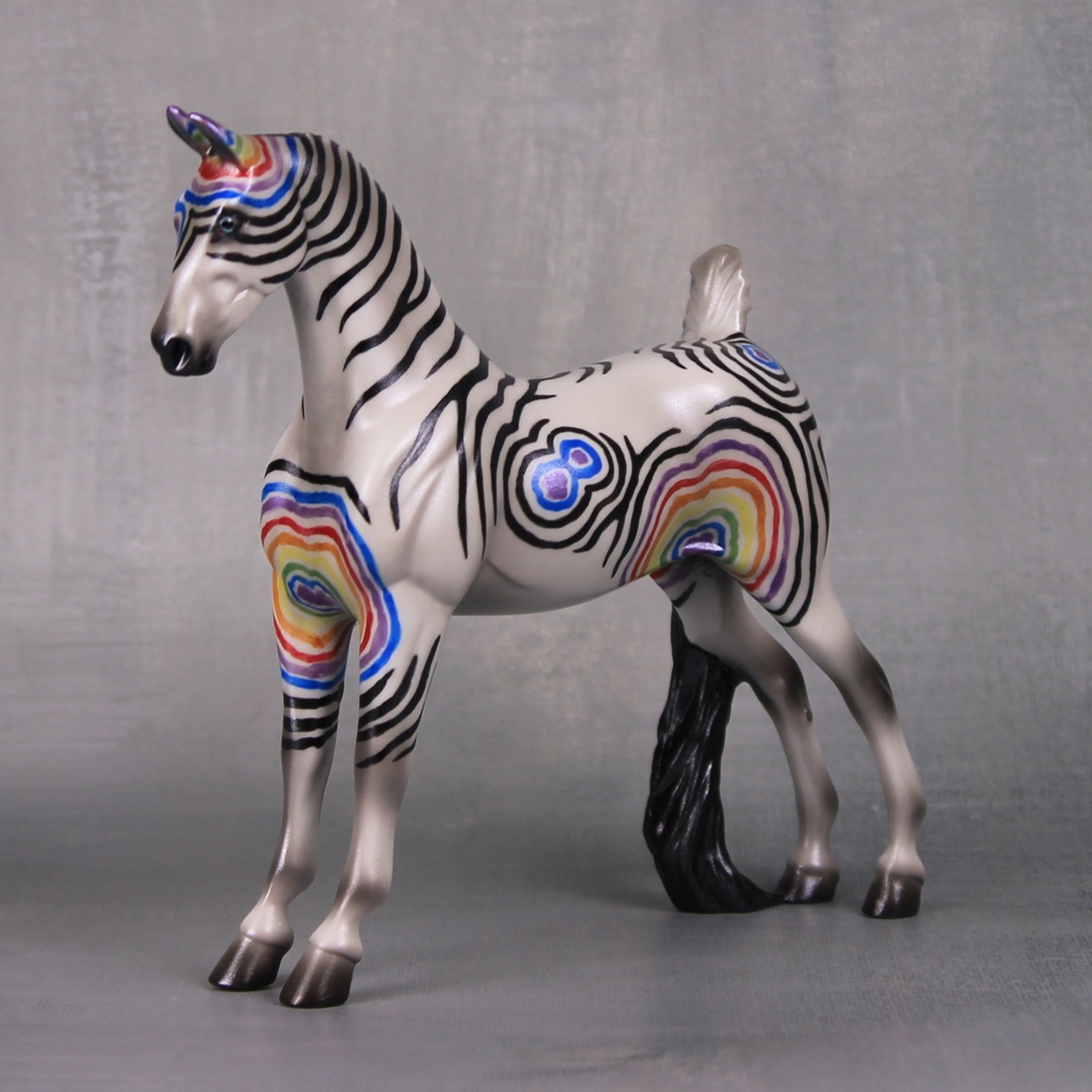 Dream Frequency OOAK Zebra Deco Saddlebred Pebble By Jess Hamill LHS24