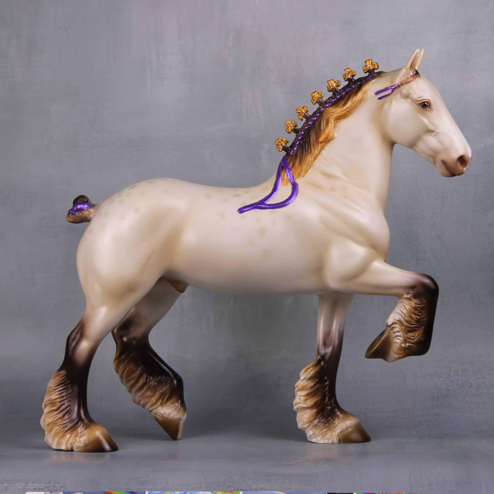 Prince Beast LE-20 Reverse Dappled Amber Champagne Custom Trotting Drafter Painted By Ellen Robbins Fairy Tale Series - Pre Order - FTL24