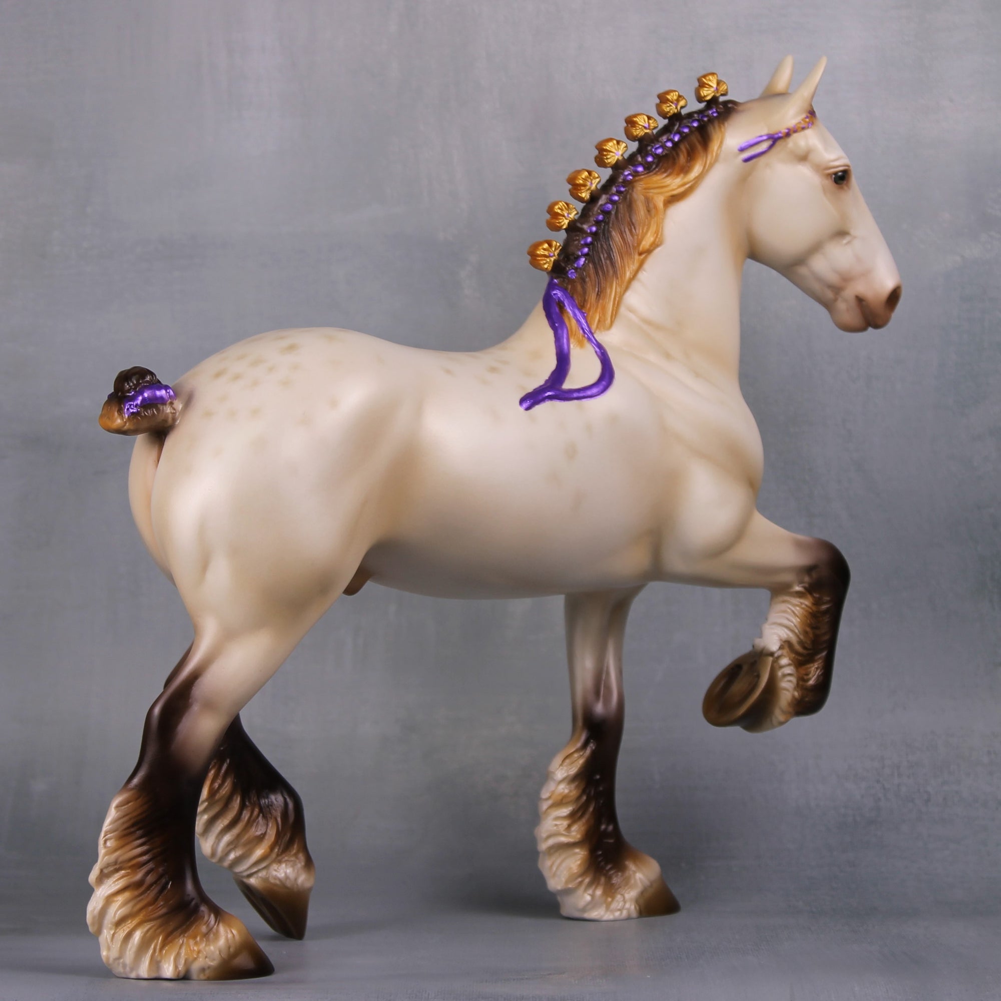 Prince Beast LE-20 Reverse Dappled Amber Champagne Custom Trotting Drafter Painted By Ellen Robbins Fairy Tale Series - Pre Order - FTL24