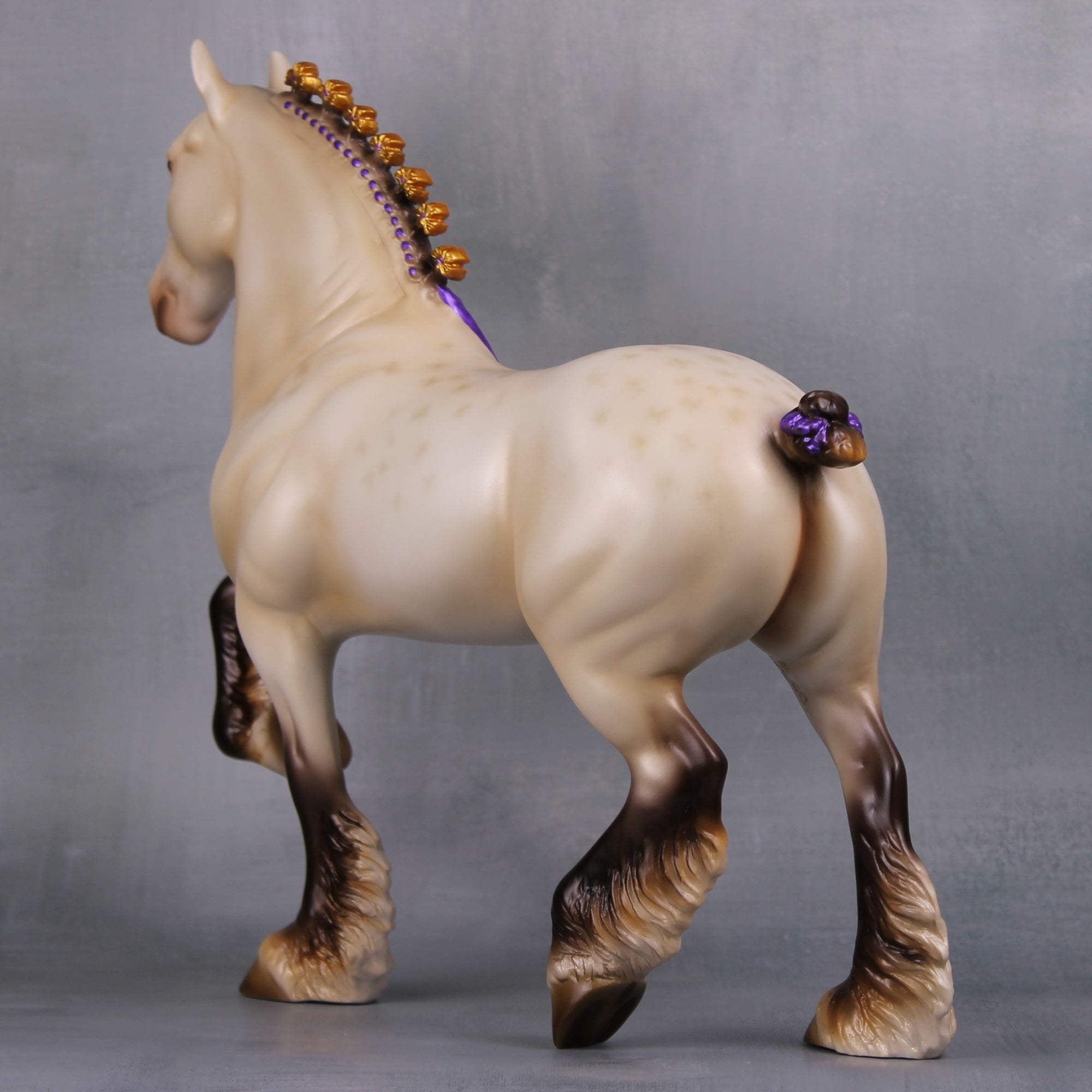 Prince Beast LE-20 Reverse Dappled Amber Champagne Custom Trotting Drafter Painted By Ellen Robbins Fairy Tale Series - Pre Order - FTL24