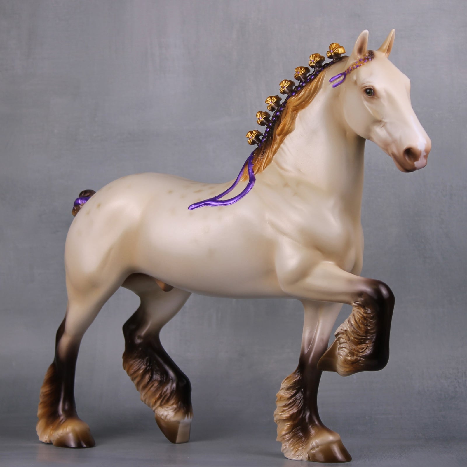 Prince Beast LE-20 Reverse Dappled Amber Champagne Custom Trotting Drafter Painted By Ellen Robbins Fairy Tale Series - Pre Order - FTL24