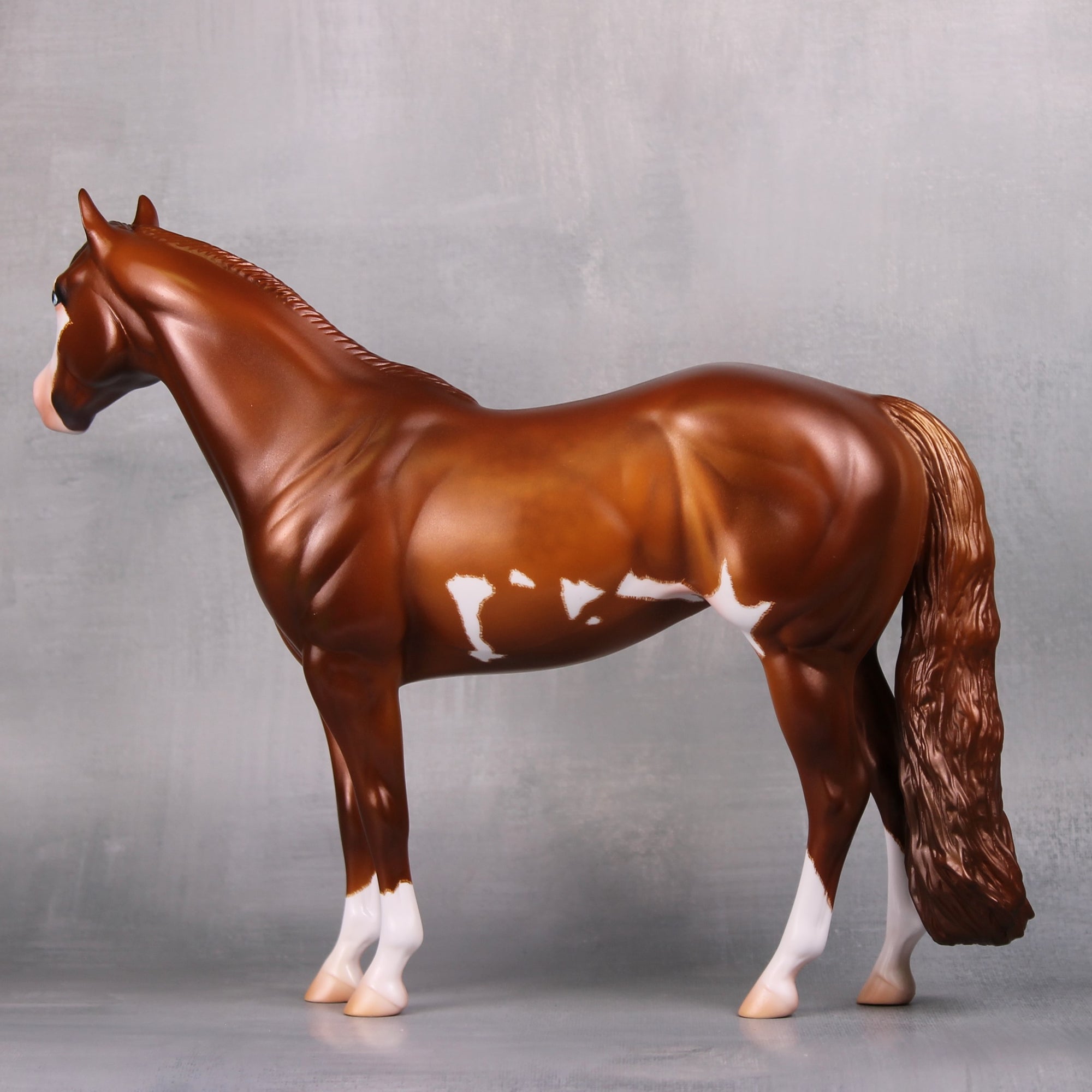 Ideal Ruby OOAK Dappled Chestnut Overo Custom ISH Portrait Horse By Caroline Boydston - Best Offer 10/1/24