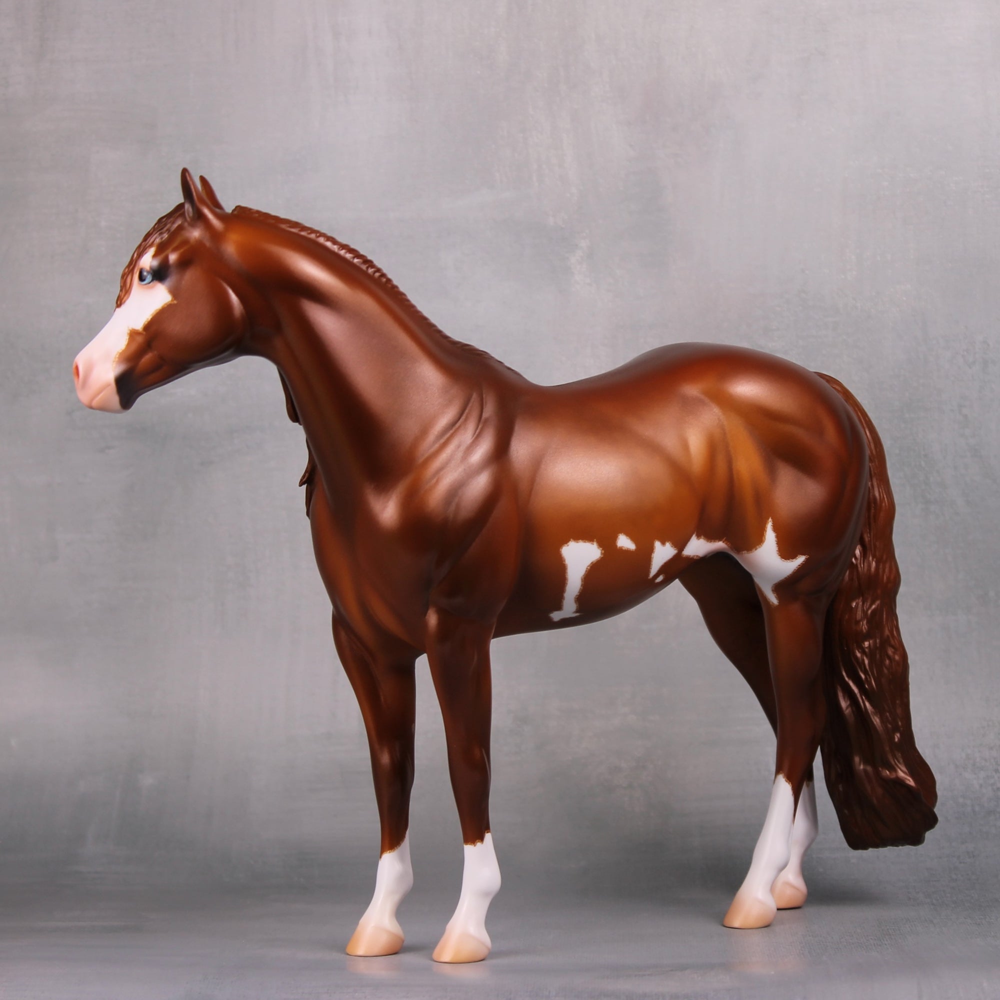 Ideal Ruby OOAK Dappled Chestnut Overo Custom ISH Portrait Horse By Caroline Boydston - Best Offer 10/1/24