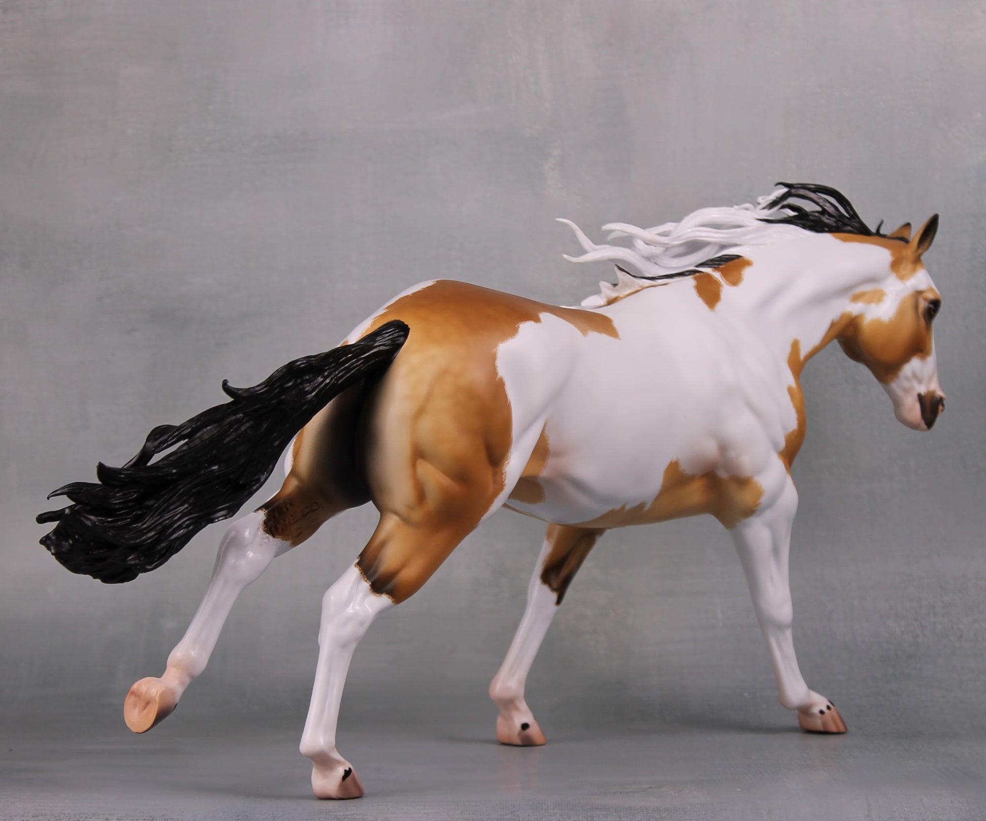 Akeman OOAK Dappled Buckskin Pinto Running Stock Horse By Caroline Boydston - Best Offer 10/1/24