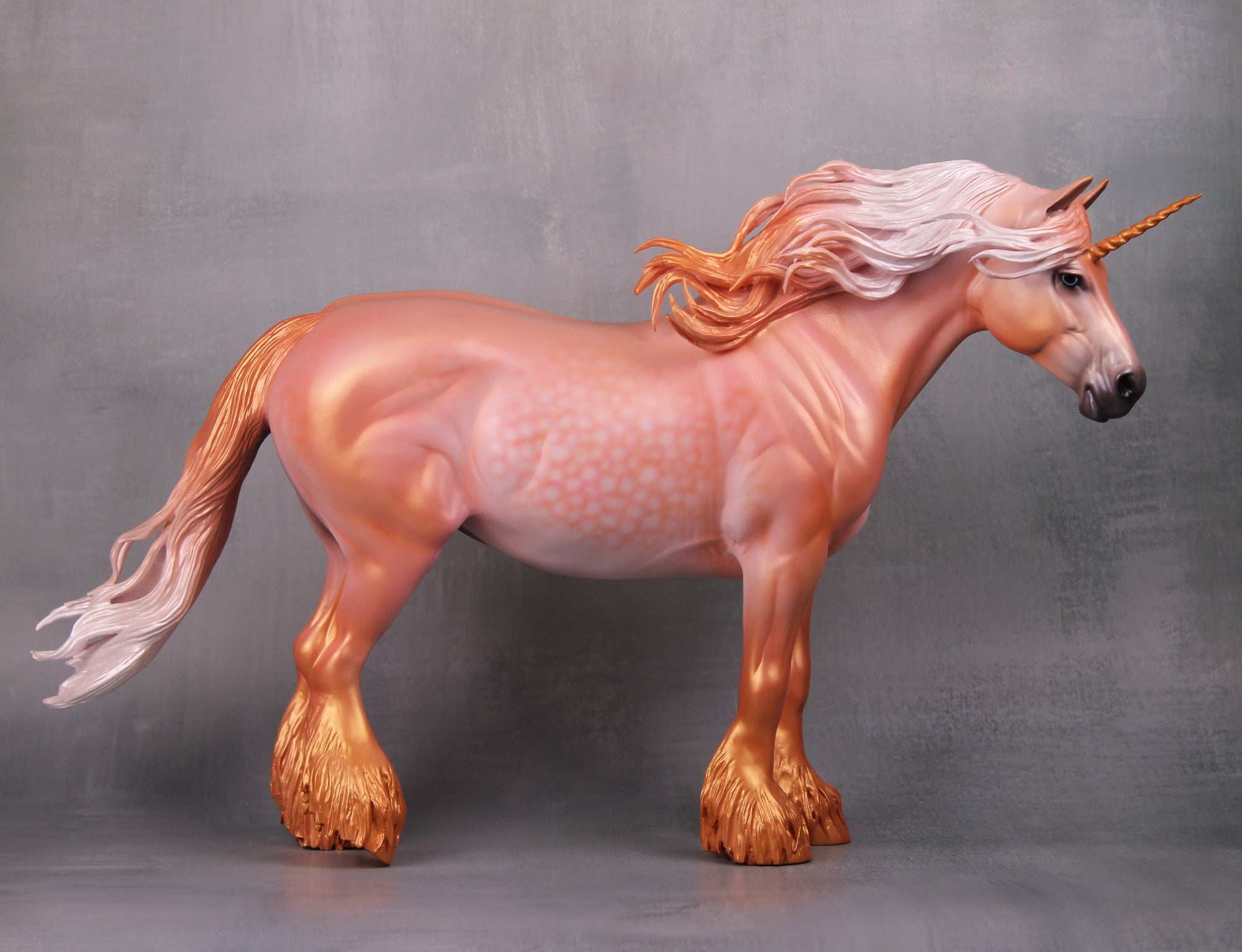 Flaminia OOAK Dappled Rose Gold Decorator Unicorn Heavy Draft By Caroline Boydston - Best Offer 10/1/24