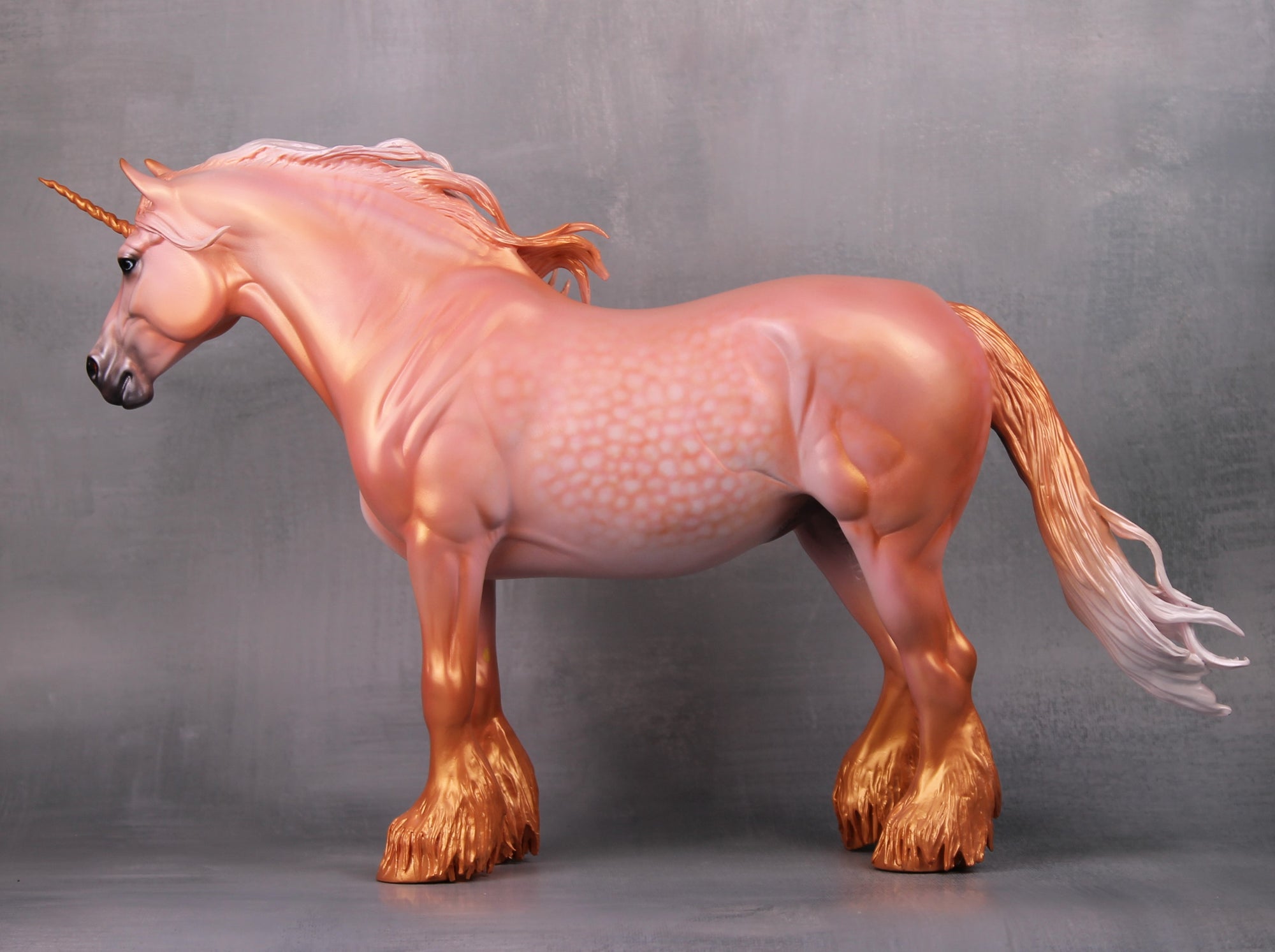 Flaminia OOAK Dappled Rose Gold Decorator Unicorn Heavy Draft By Caroline Boydston - Best Offer 10/1/24