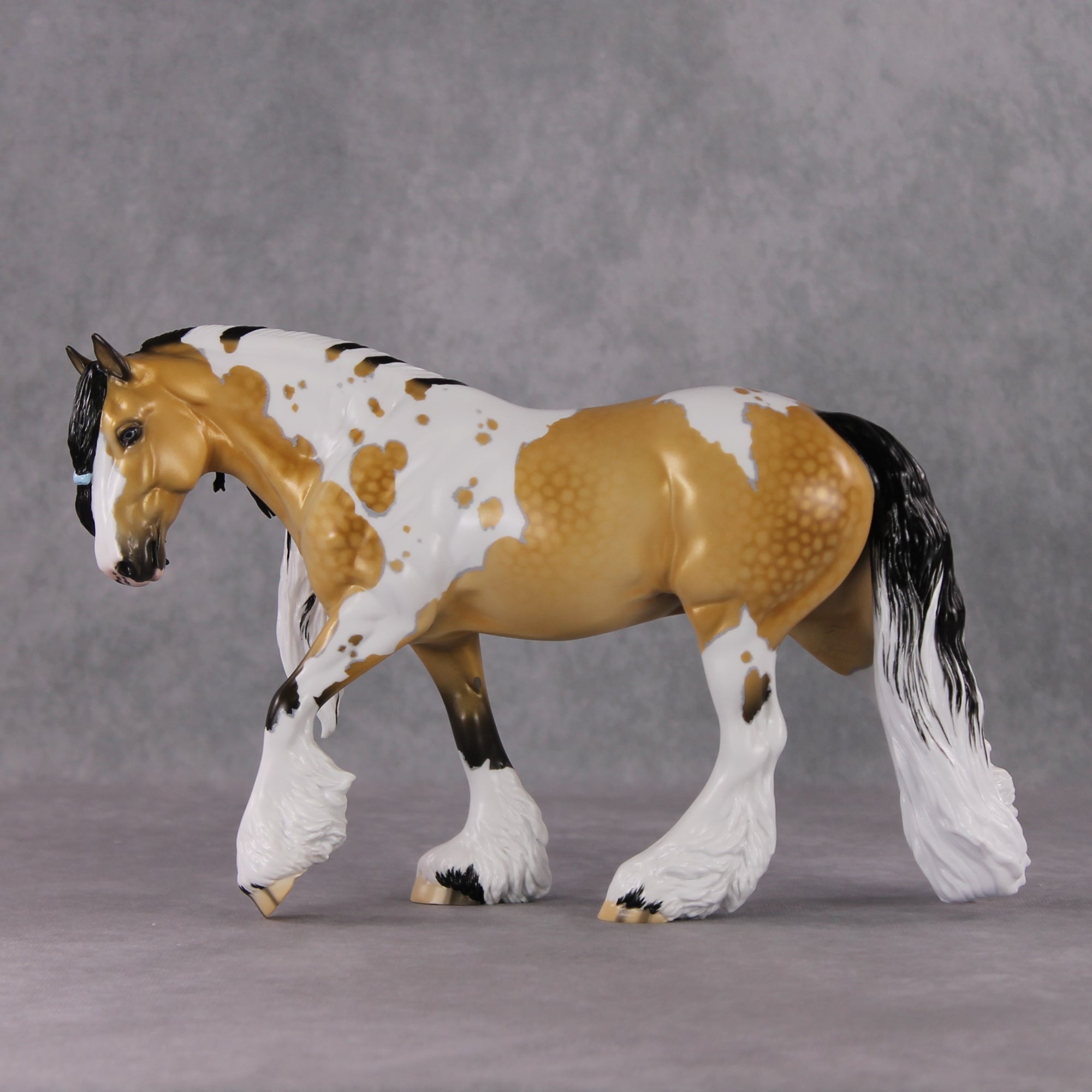 Stone Horses OOAK FCM "Prince Regent" - Dappled Buckskin Tobiano Irish Cob by Ellen Robbins &amp; Mona Best Offer 1/28/2025