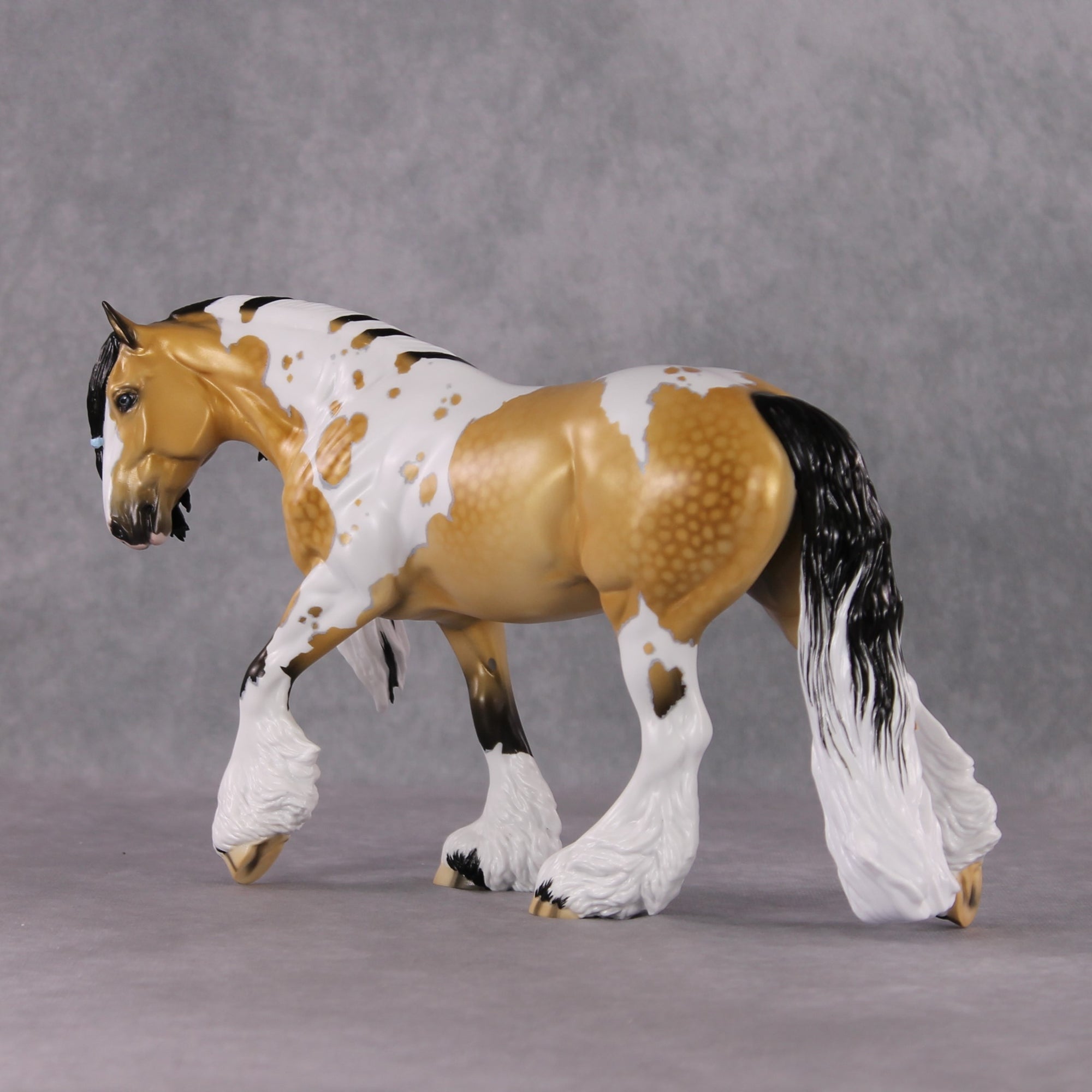 Stone Horses OOAK FCM "Prince Regent" - Dappled Buckskin Tobiano Irish Cob by Ellen Robbins &amp; Mona Best Offer 1/28/2025