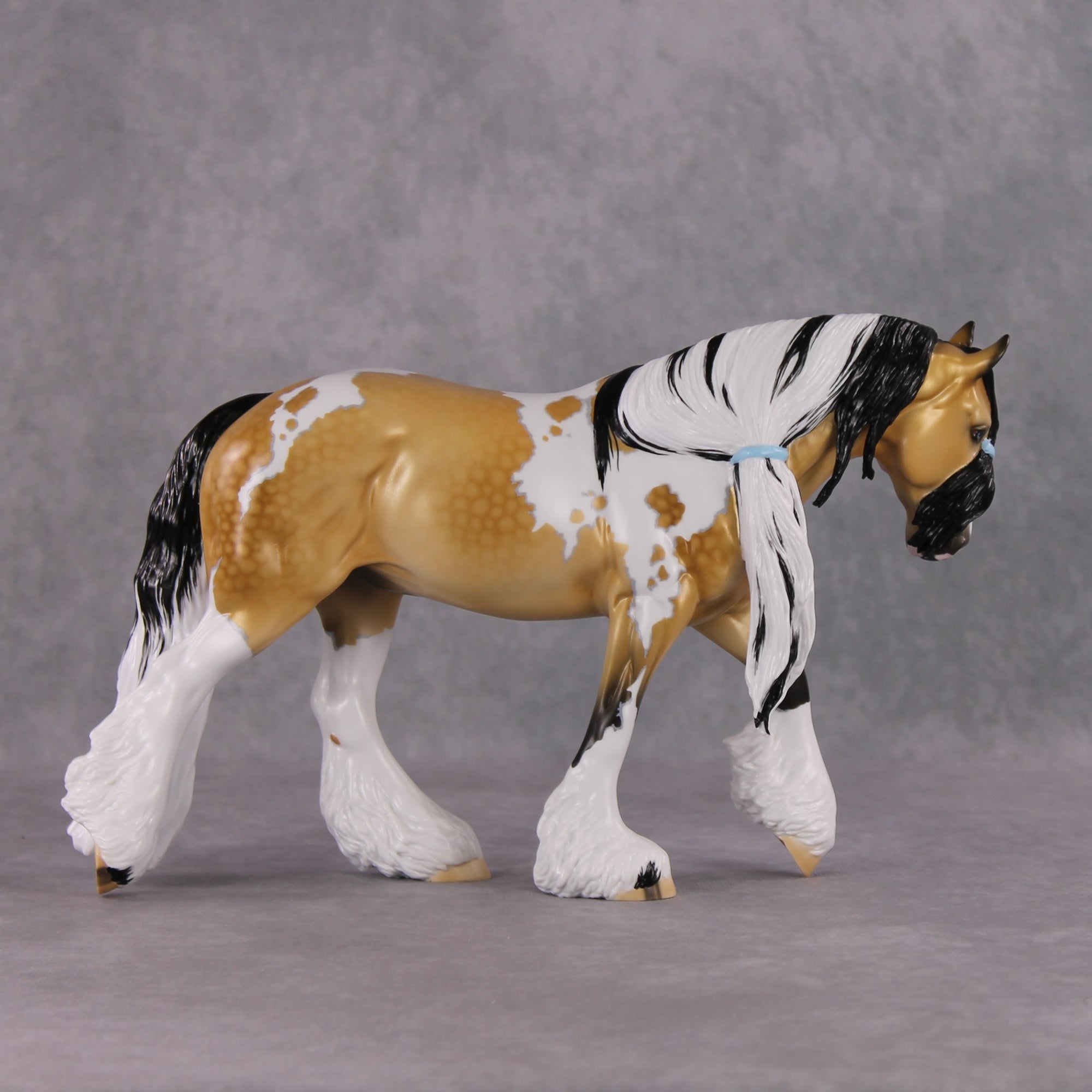 Stone Horses OOAK FCM "Prince Regent" - Dappled Buckskin Tobiano Irish Cob by Ellen Robbins &amp; Mona Best Offer 1/28/2025