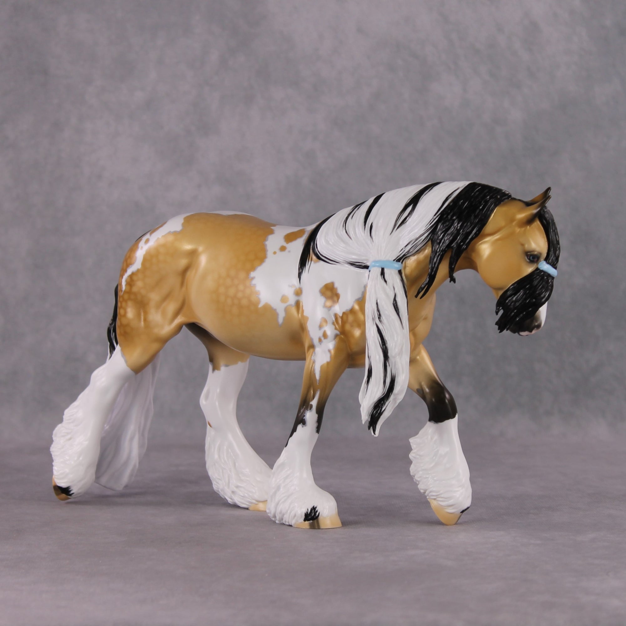 Stone Horses OOAK FCM "Prince Regent" - Dappled Buckskin Tobiano Irish Cob by Ellen Robbins &amp; Mona Best Offer 1/28/2025