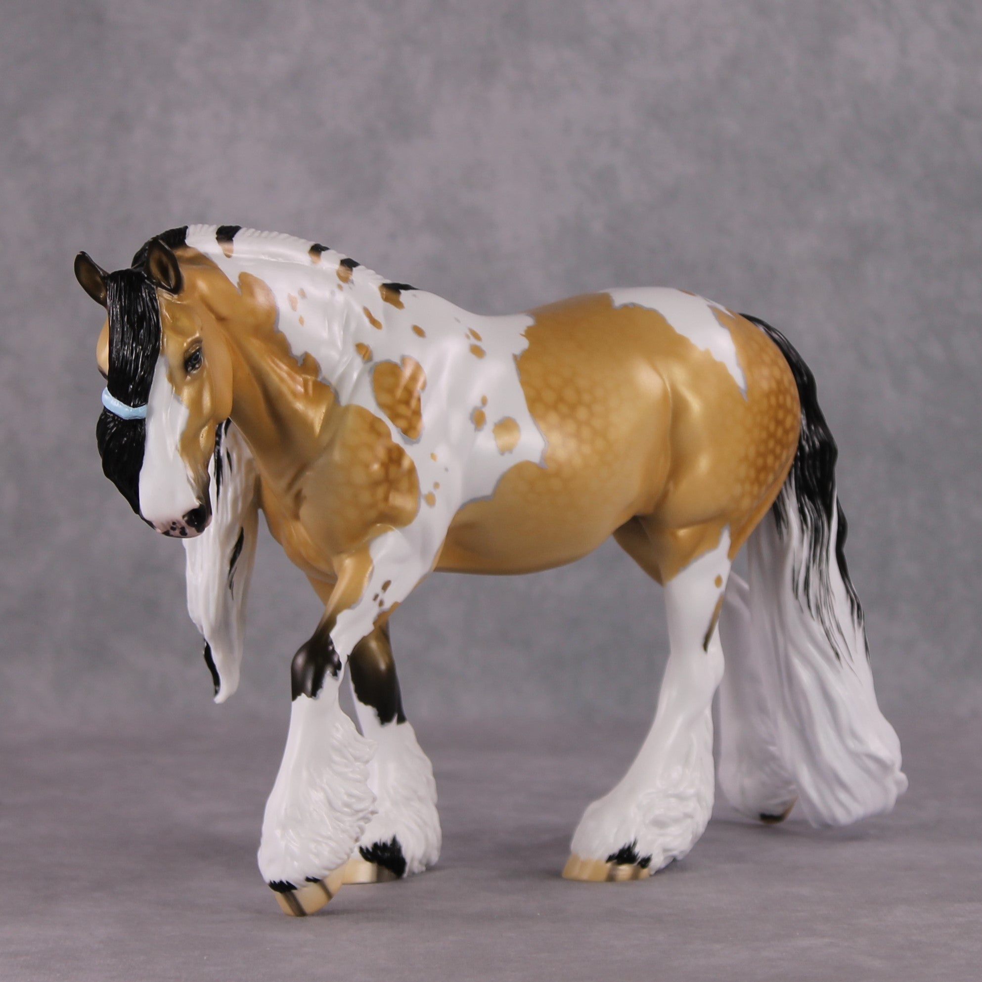 Stone Horses OOAK FCM "Prince Regent" - Dappled Buckskin Tobiano Irish Cob by Ellen Robbins &amp; Mona Best Offer 1/28/2025
