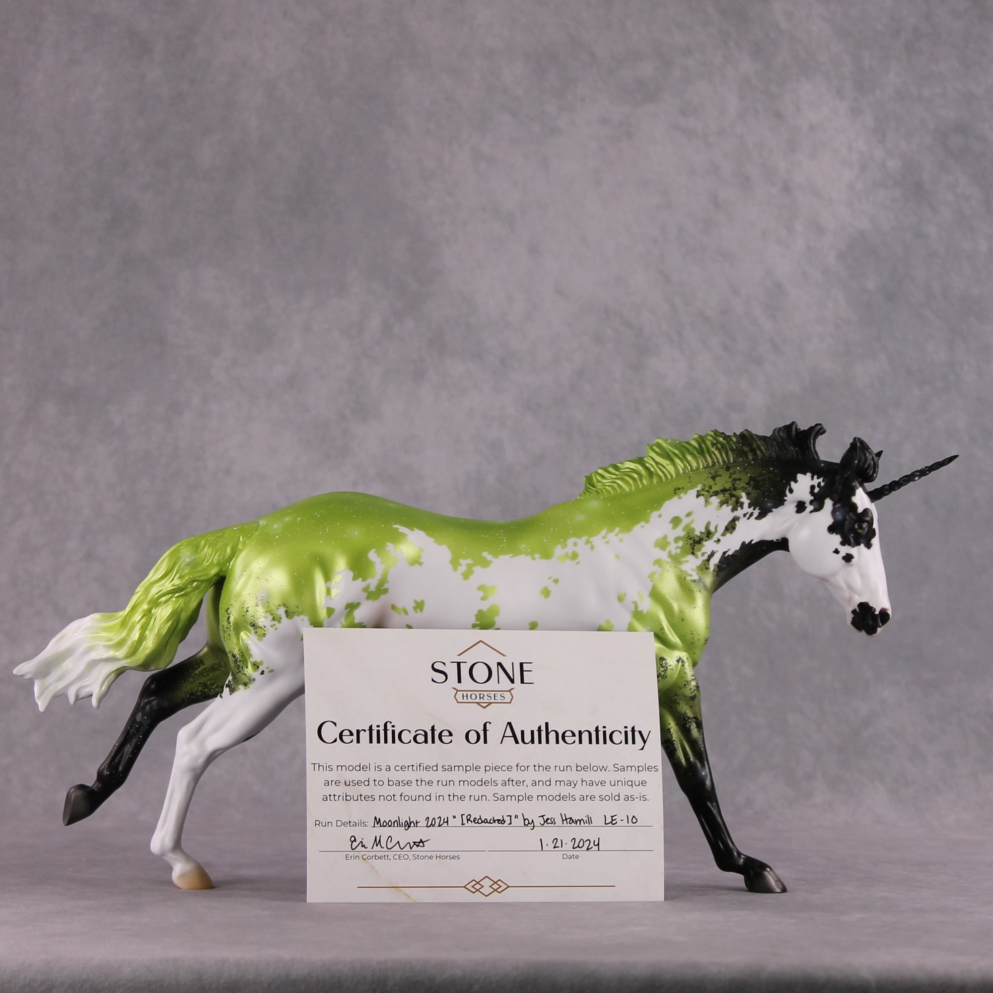 "[Redacted]" SAMPLE Green Black Sabino Remington Unicorn By Jess Hamill SS125