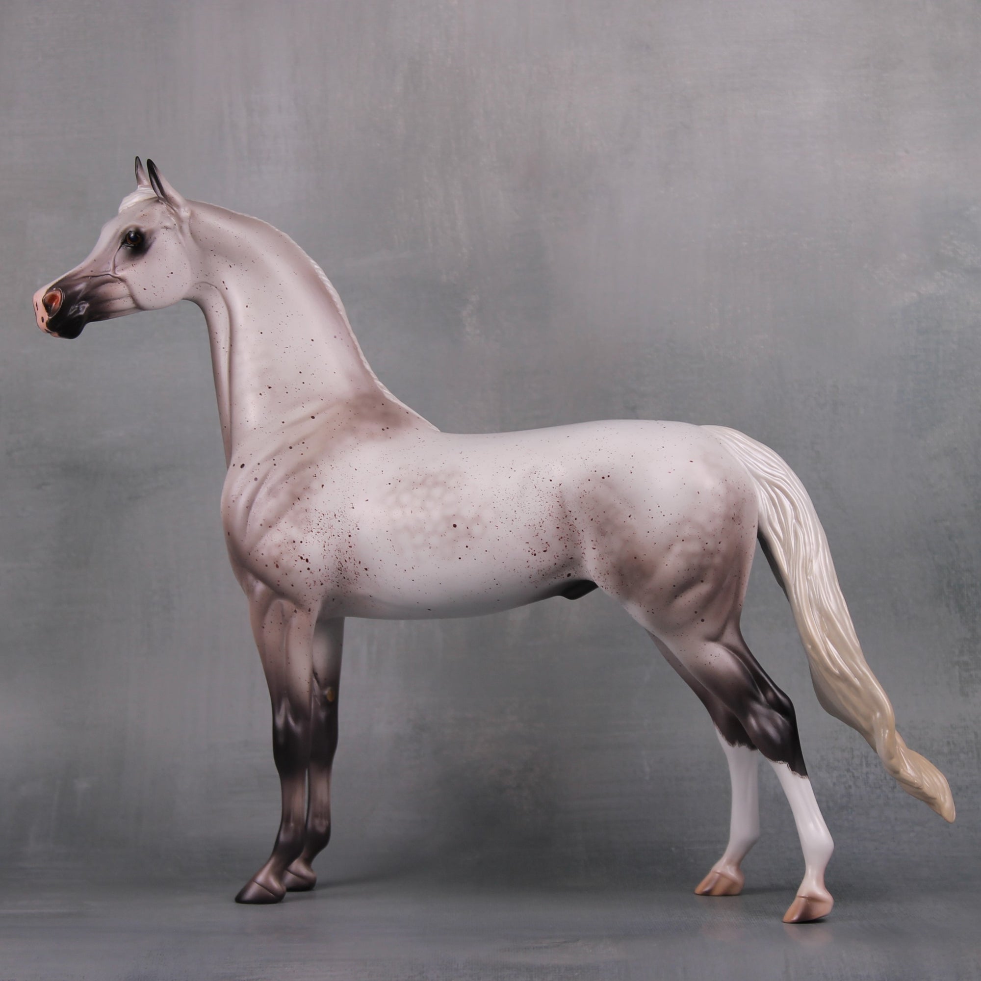 Lindum OOAK Flea Bitten Grey Custom Arabian Stallion By Caroline Boydston - Best Offer 10/8/24