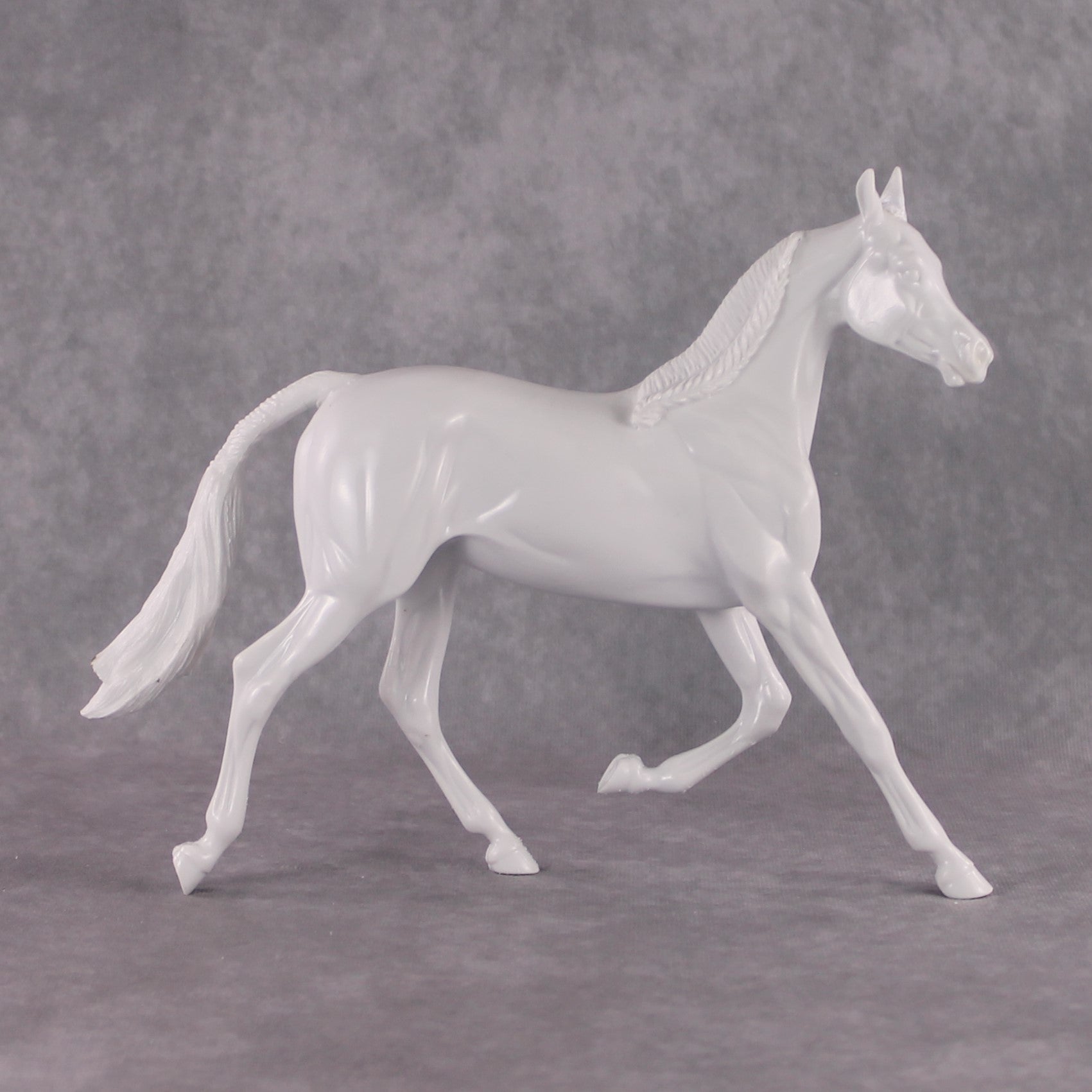 DAH25 Stone Arabian Yearling with Custom Braided Mane, Forelock and Tail - February Release PM030