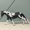 Pantheon OOAK Custom Black Tobiano with Cat Tracks Running Stock Horse By Caroline Boydston Best Offers 7/30/24