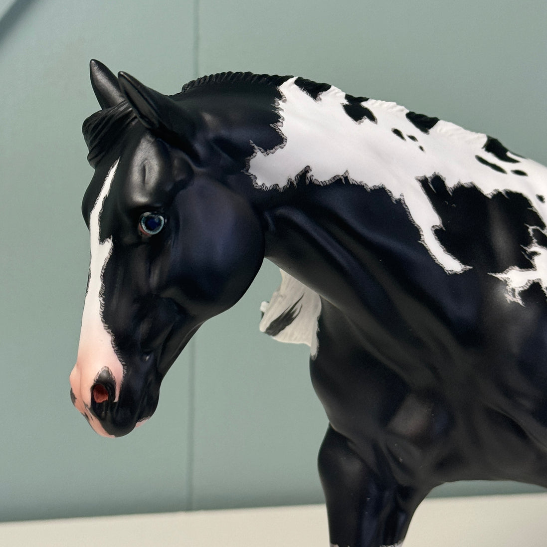 Pantheon OOAK Custom Black Tobiano with Cat Tracks Running Stock Horse By Caroline Boydston Best Offers 7/30/24