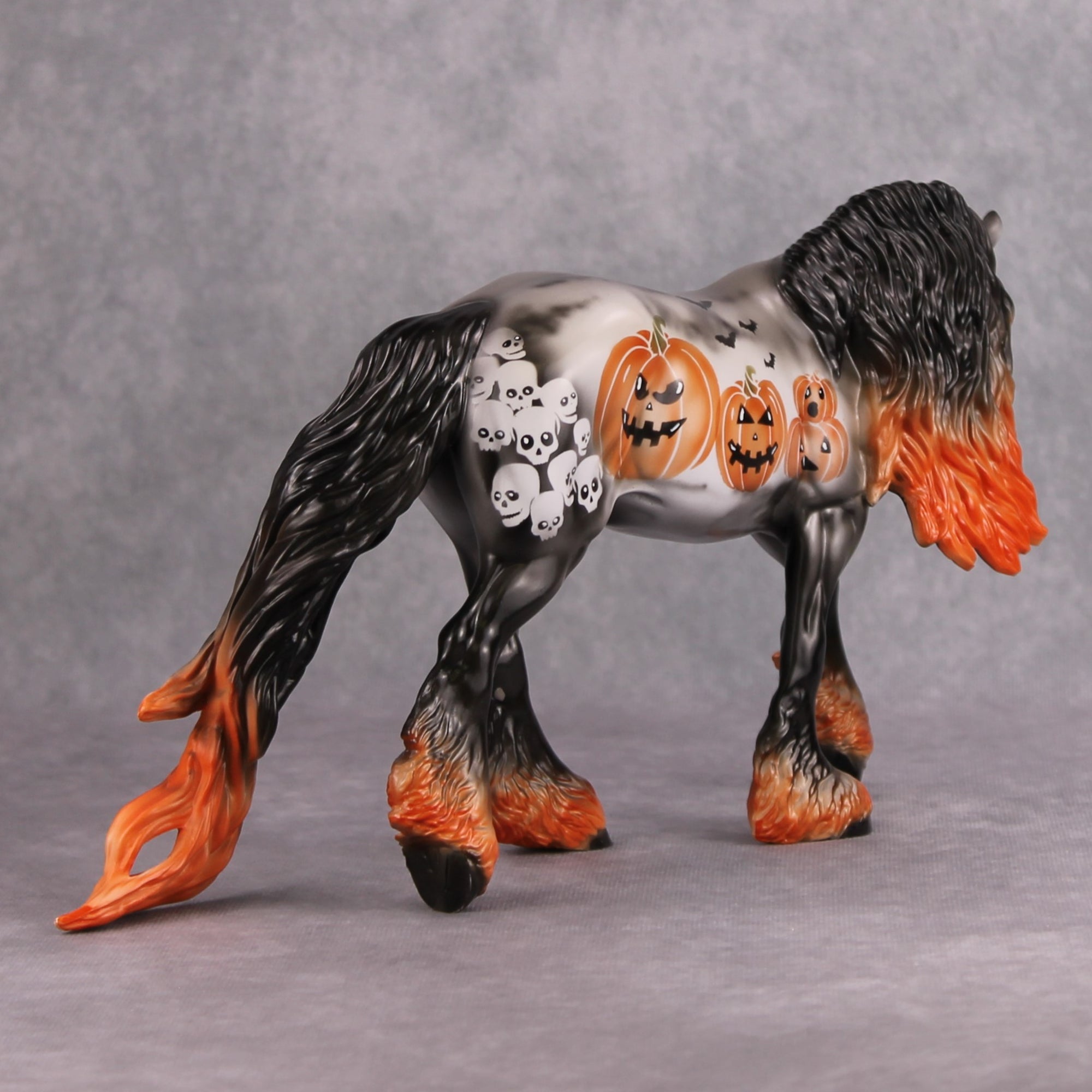 October Nights OOAK Deco Pumpkin Smoke Unicorn Irish Cob By Dawn Quick MM24