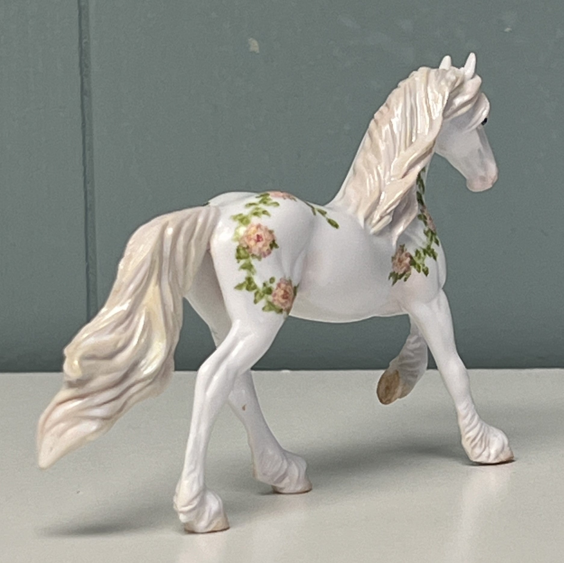 Peace Roses OOAK Deco Custom Friesian Chip By Andrea Thomason SAMPLE &amp; OOAK SALE APRIL 2024 SS424