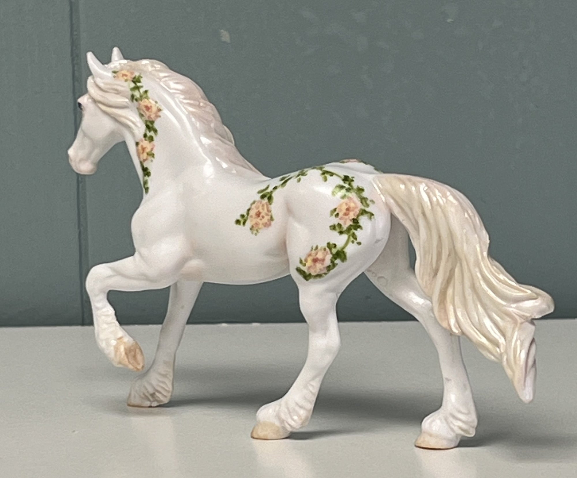 Peace Roses OOAK Deco Custom Friesian Chip By Andrea Thomason SAMPLE &amp; OOAK SALE APRIL 2024 SS424