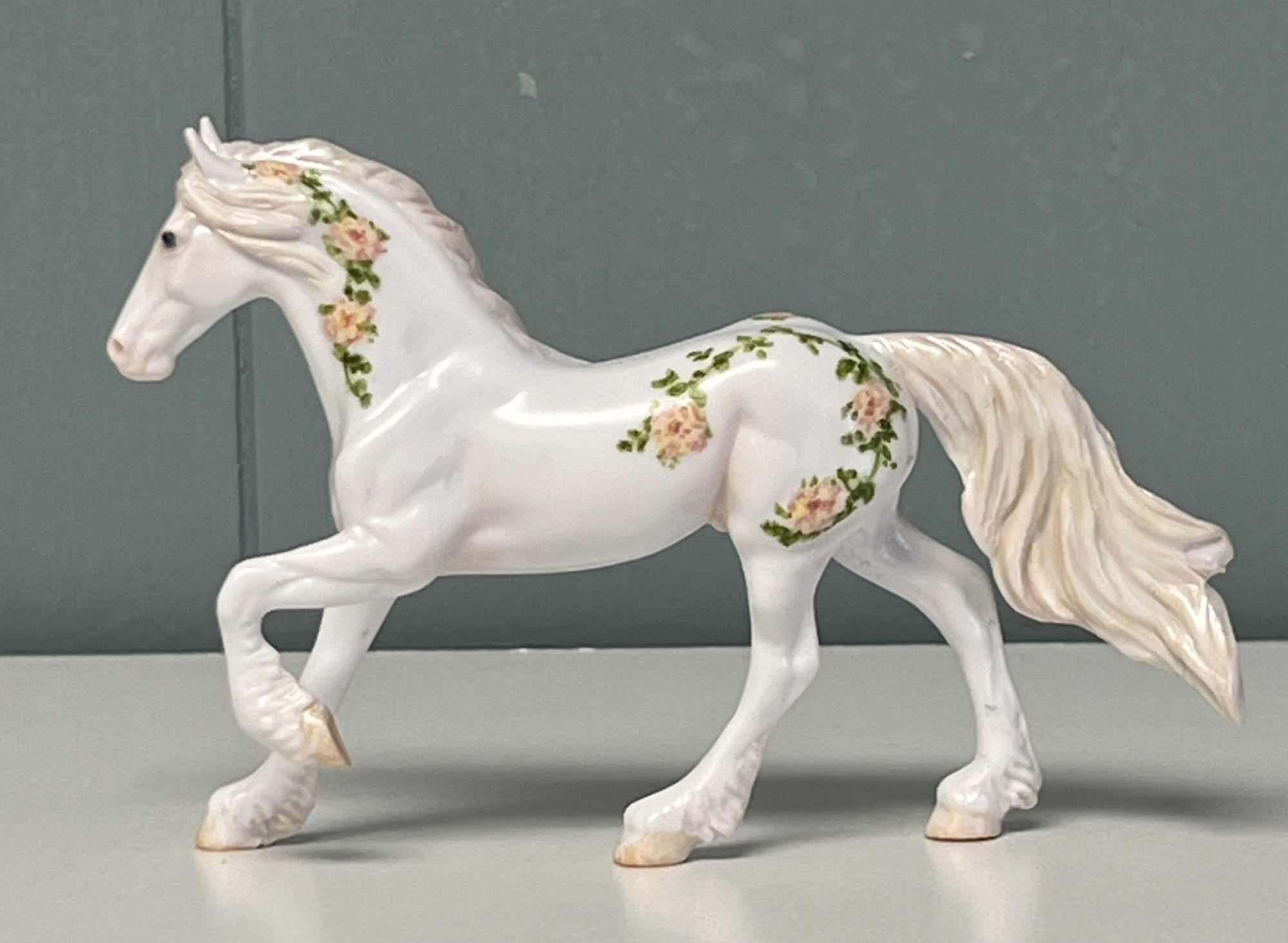 Peace Roses OOAK Deco Custom Friesian Chip By Andrea Thomason SAMPLE &amp; OOAK SALE APRIL 2024 SS424