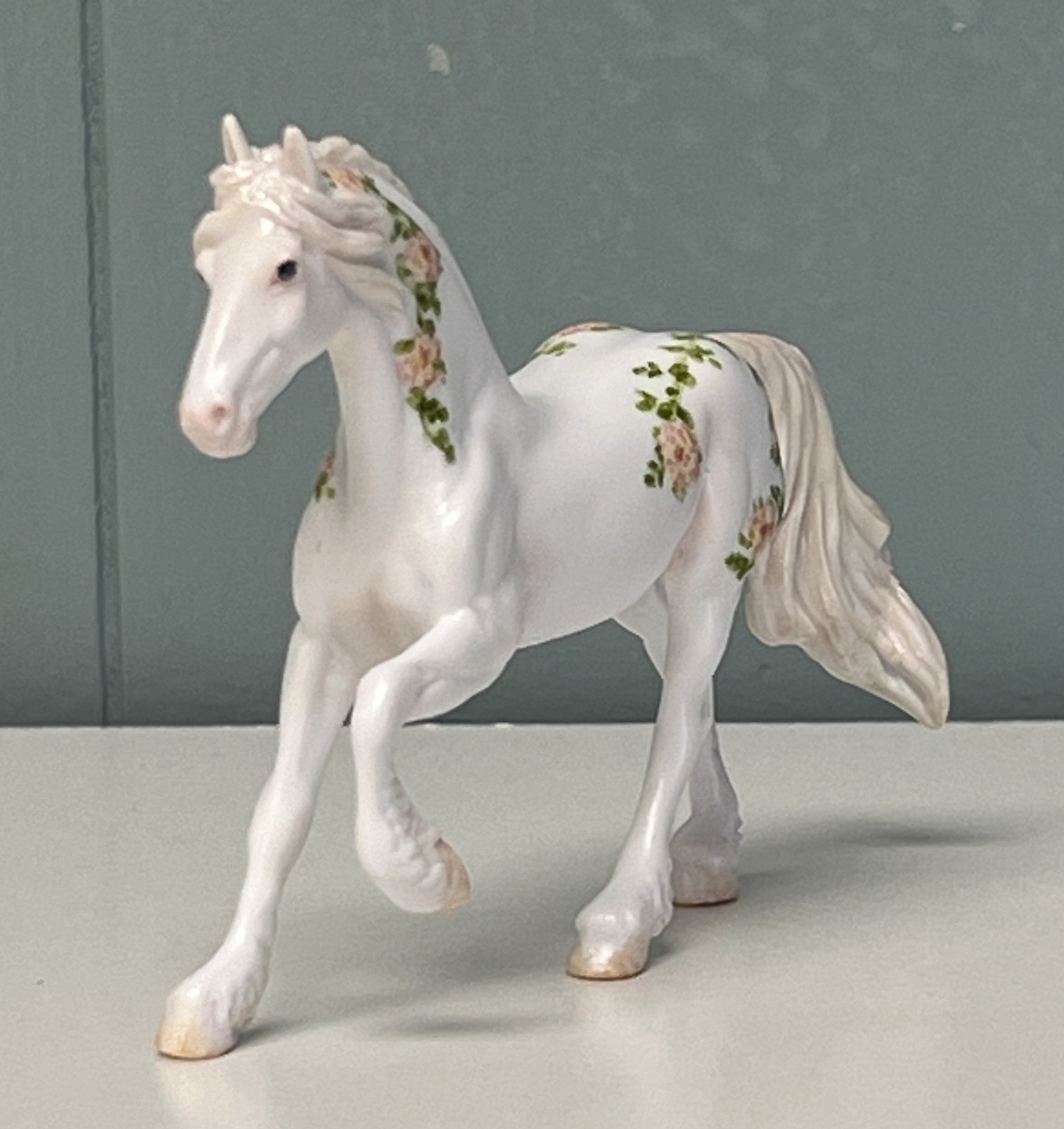 Peace Roses OOAK Deco Custom Friesian Chip By Andrea Thomason SAMPLE &amp; OOAK SALE APRIL 2024 SS424