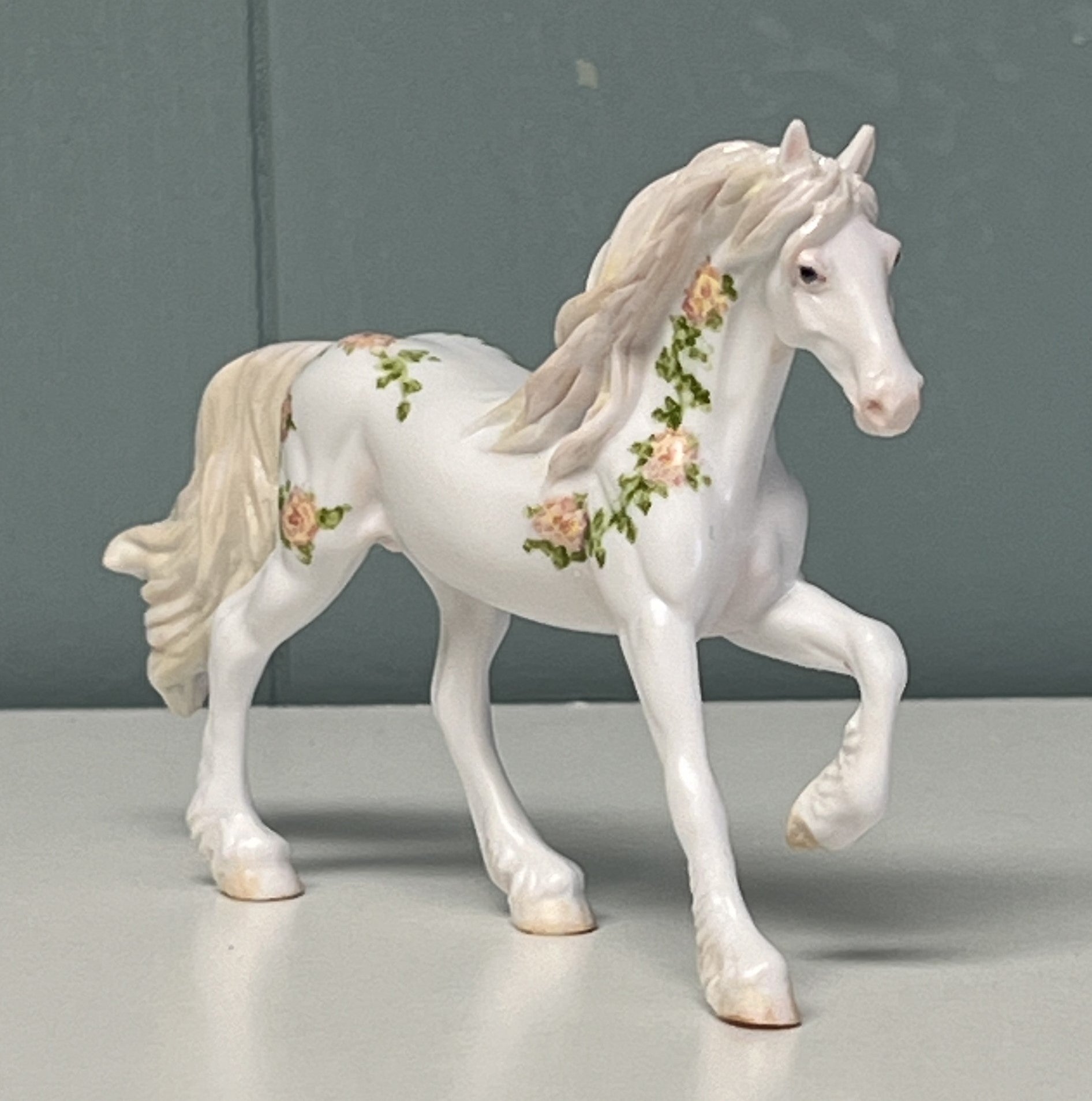 Peace Roses OOAK Deco Custom Friesian Chip By Andrea Thomason SAMPLE &amp; OOAK SALE APRIL 2024 SS424