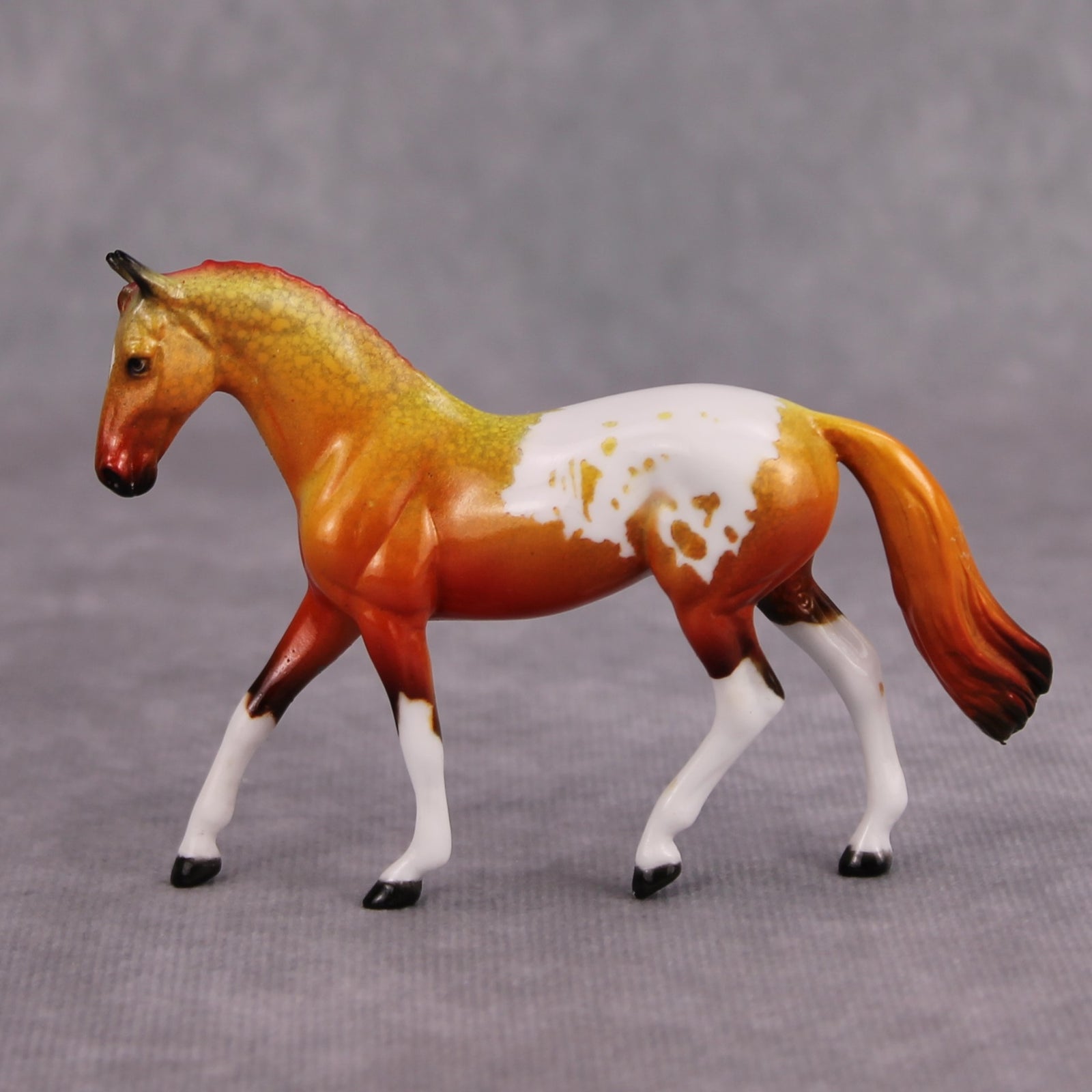 Hot to Trot OOAK Glossy Orange Red Appaloosa Warmblood Chip By Dawn Quick MM24