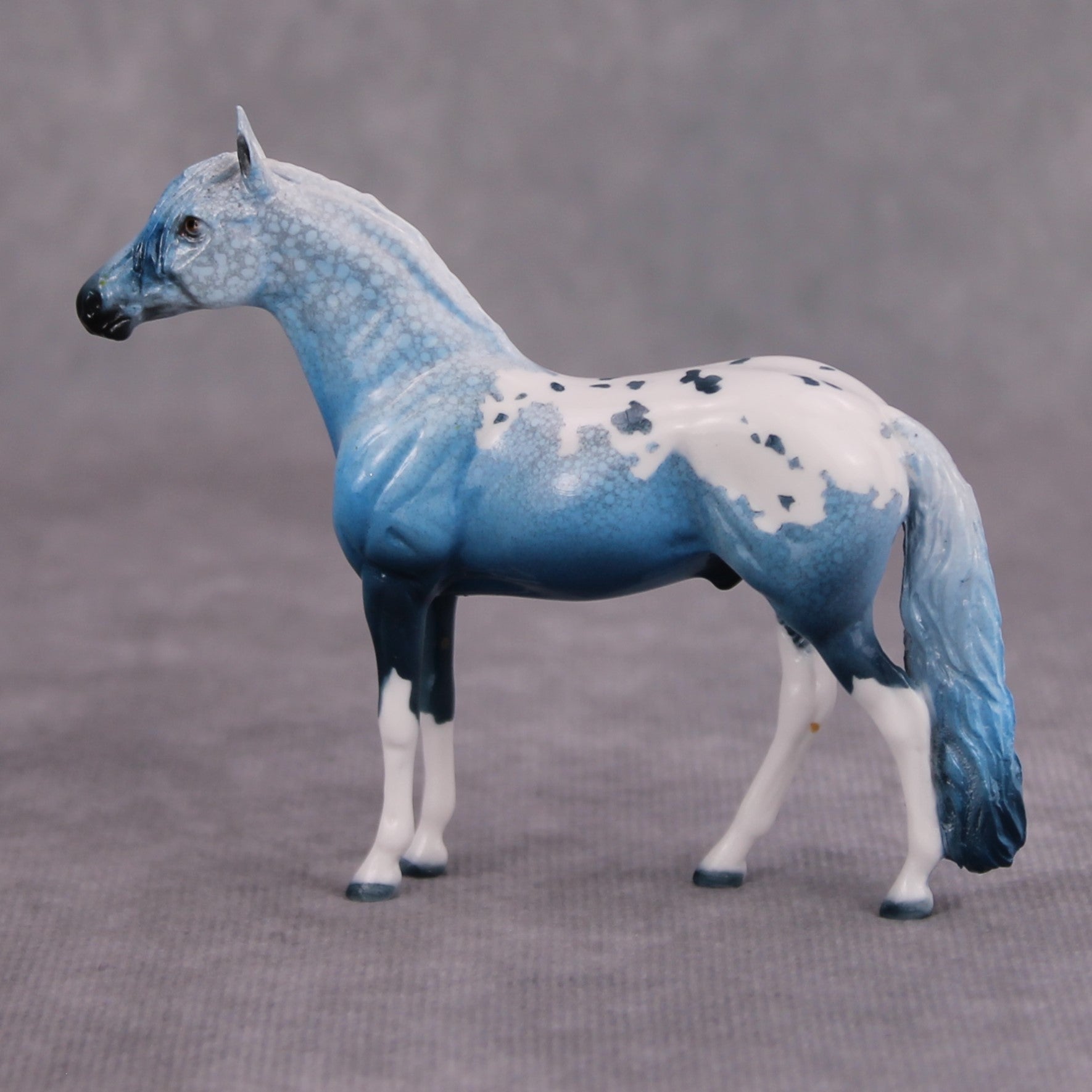 PREVIEW LISTING ONLY Narrow Escape Deco Blue Appaloosa Andalusian Chip By Dawn Quick OOAK  By  MM24